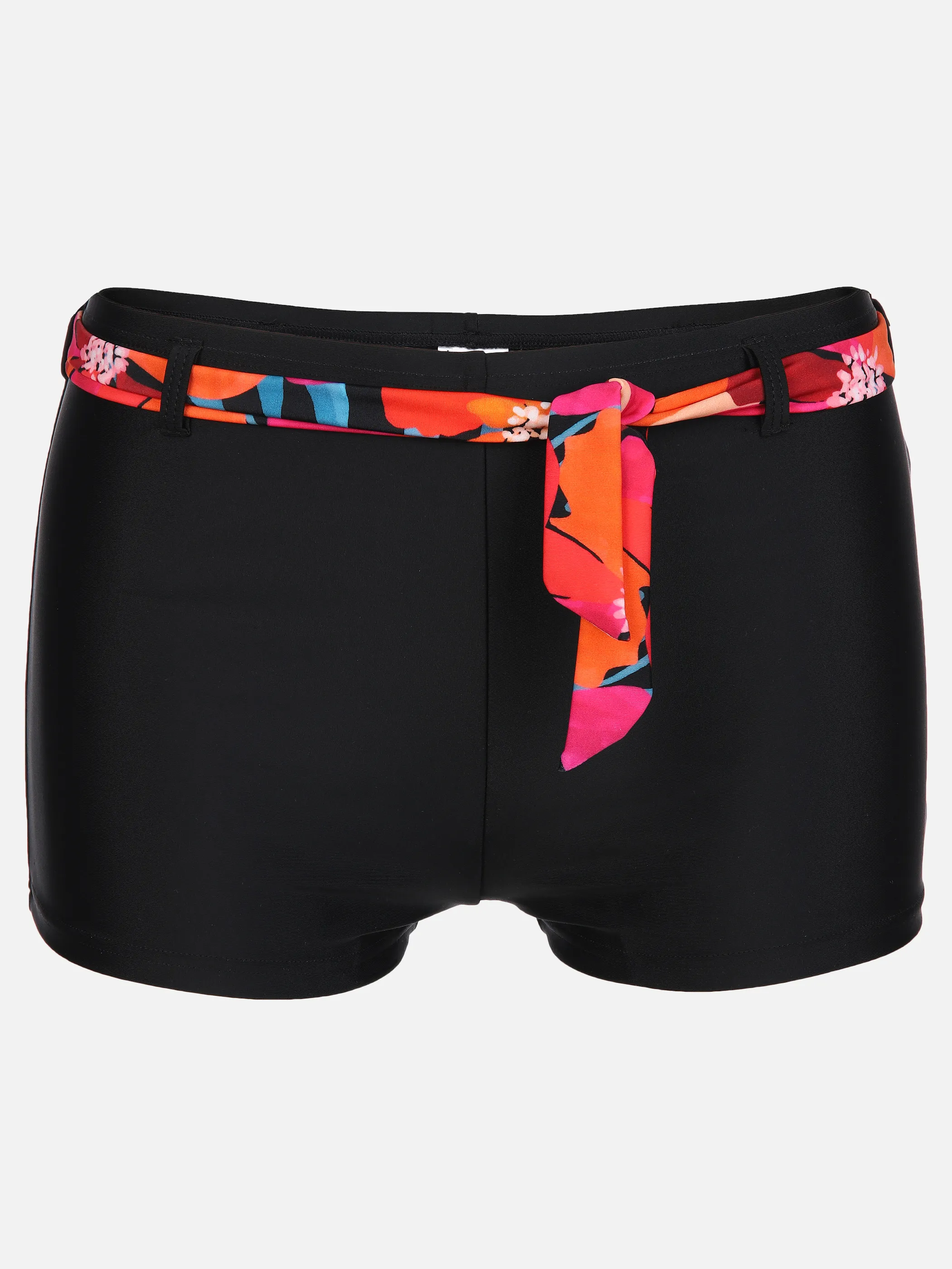 Grinario Sports Da-Bikini Shorts mit Bindeband Schwarz 890116 BLACK/AOP 1