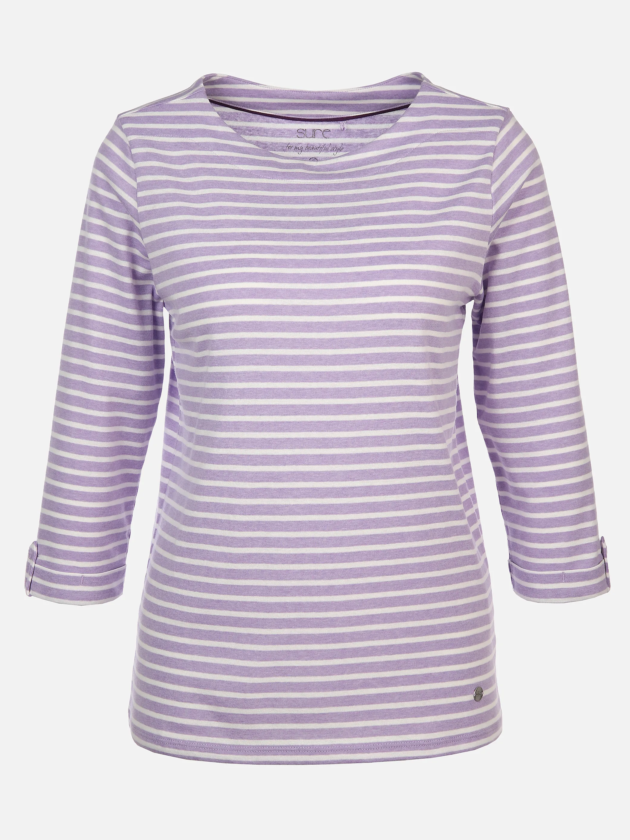 Sure Da-Streifenshirt m. 3/4 Arm Lila 897550 FLIEDEROFF 1