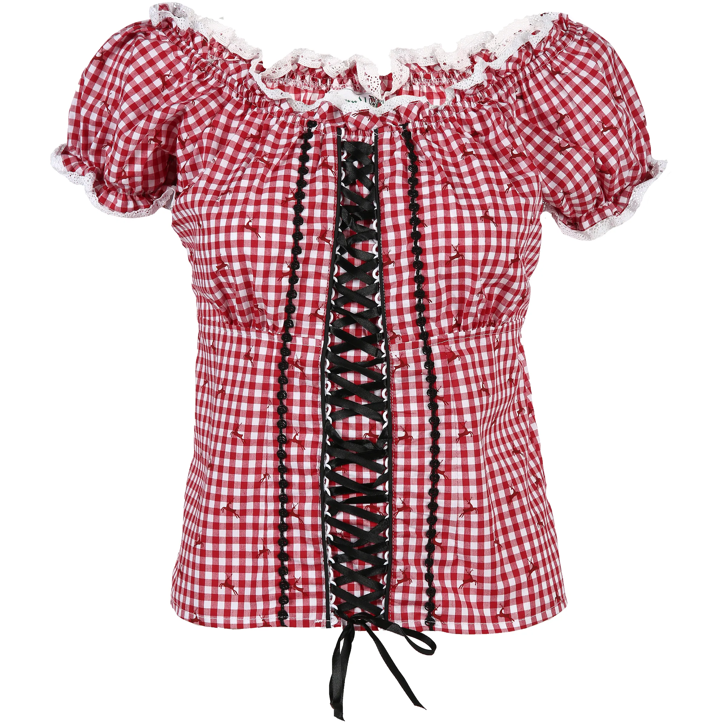 Brandl Tracht Da-Trachtenbluse kariert Rot 795019 ROT/WEIß 1