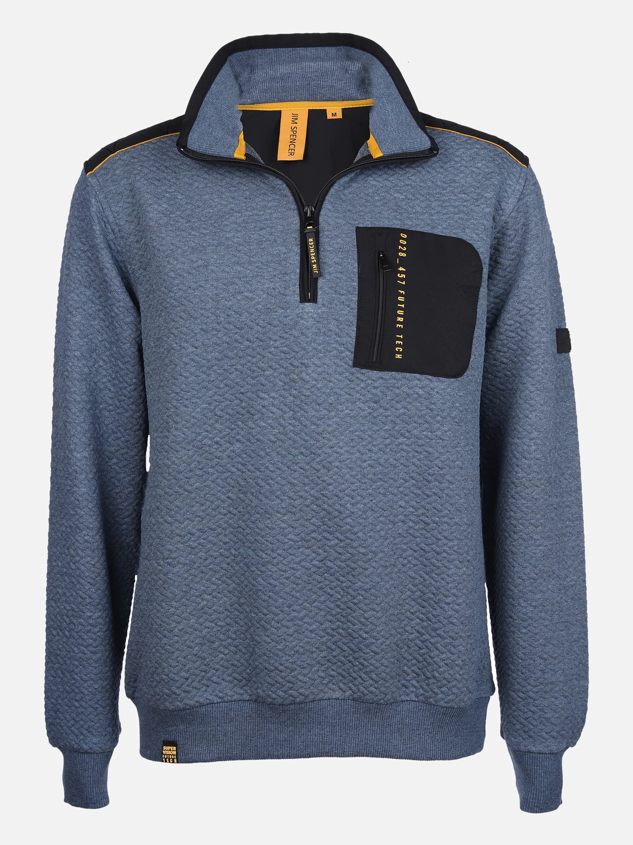 Jim Spencer He. Sweattroyer Hybrid Jacquar Blau 862033 BLUE MEL 1 Jim Spencer He. Sweattroyer Hybrid Jacquar Blau 862033 BLUE MEL 1