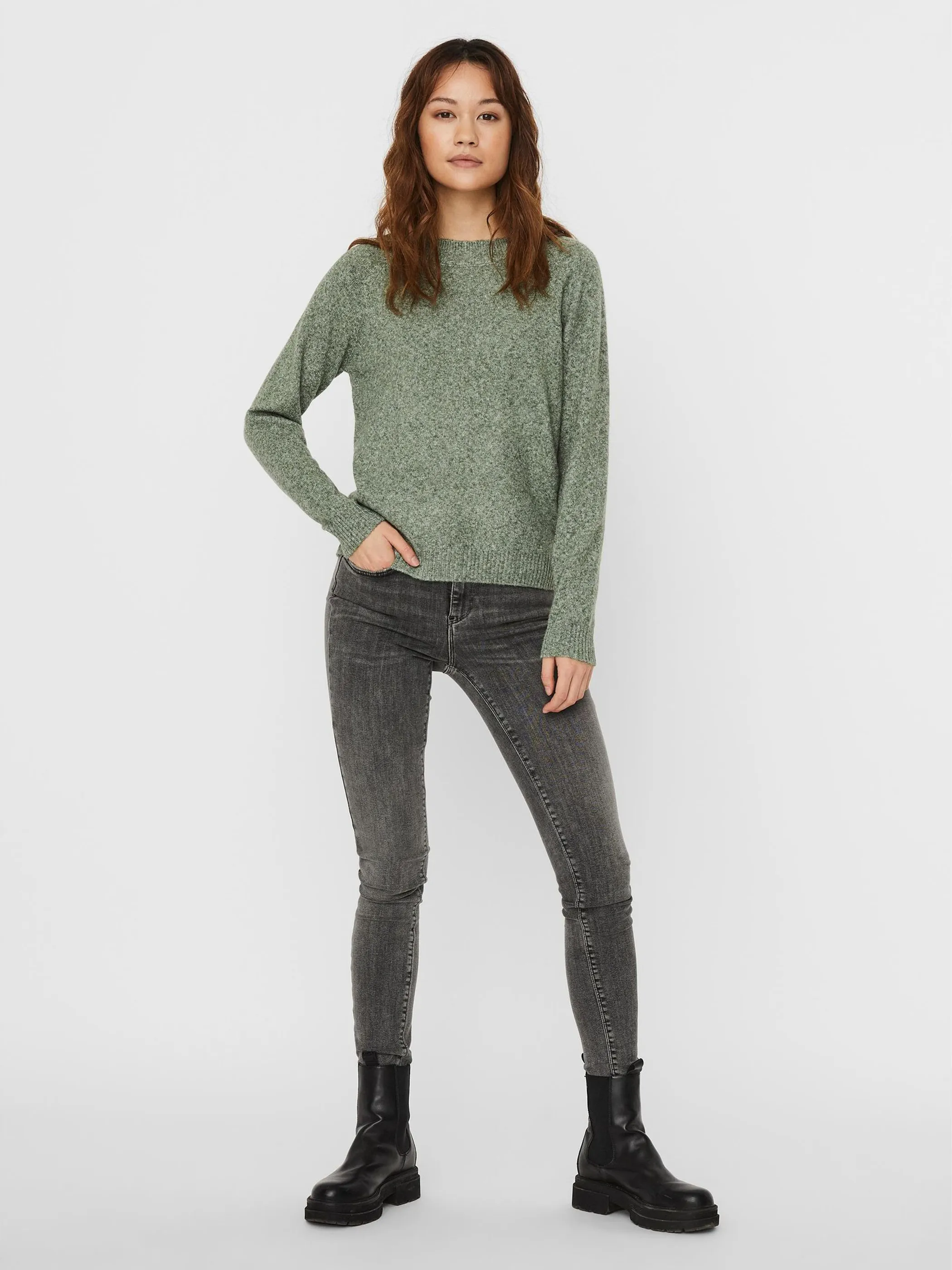 Vero Moda 10201022 VMDOFFY LS O-NECK BLO Grün 790647 224196001 4