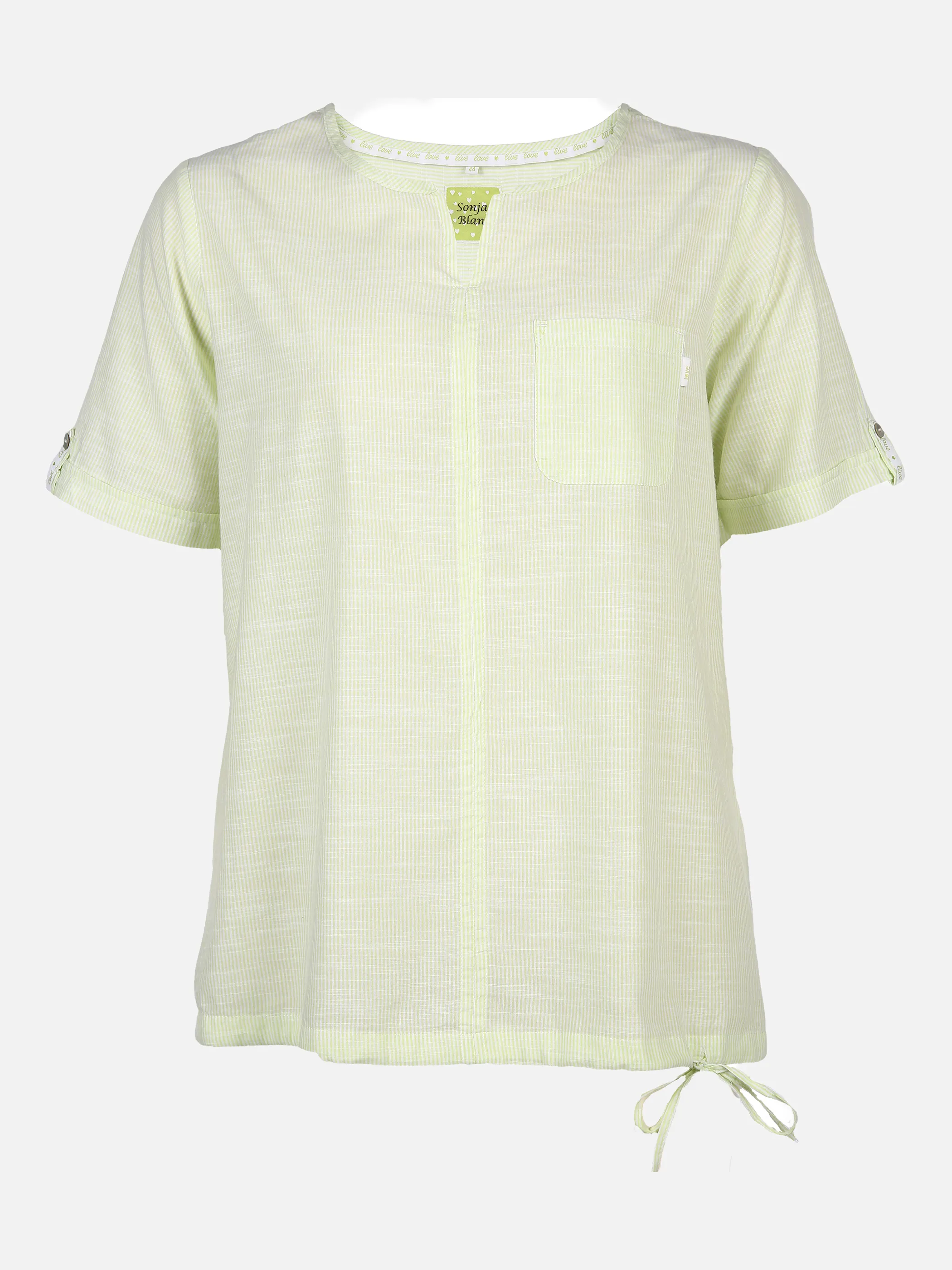 Sonja Blank Da-Gr. Größen woven Bluse Weiß 831220 LIME/WHITE 1