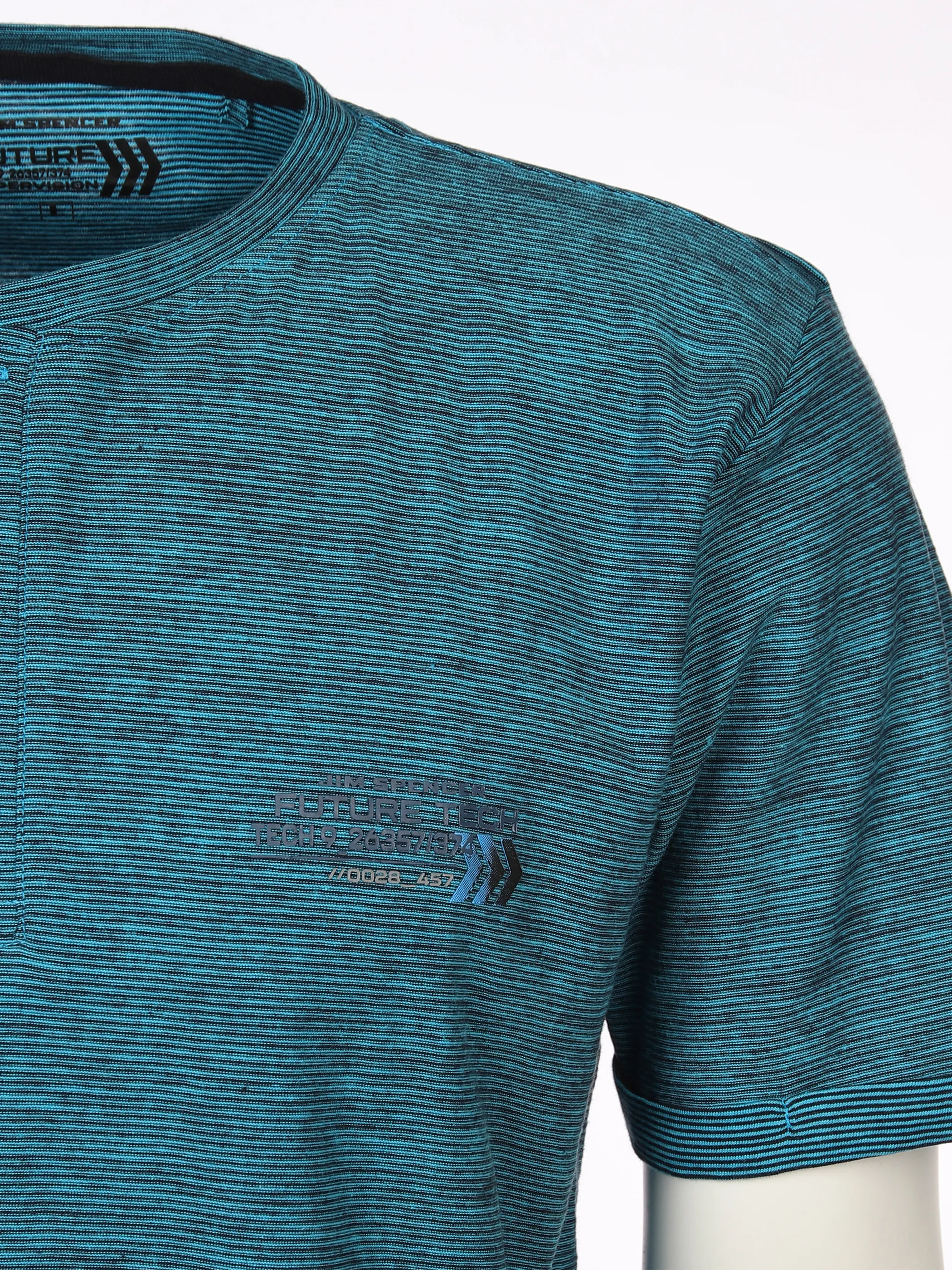 Jim Spencer He. Henleyshirt 1/2 Arm grindle Blau 873091 OCEAN 3 Jim Spencer He. Henleyshirt 1/2 Arm grindle Blau 873091 OCEAN 3