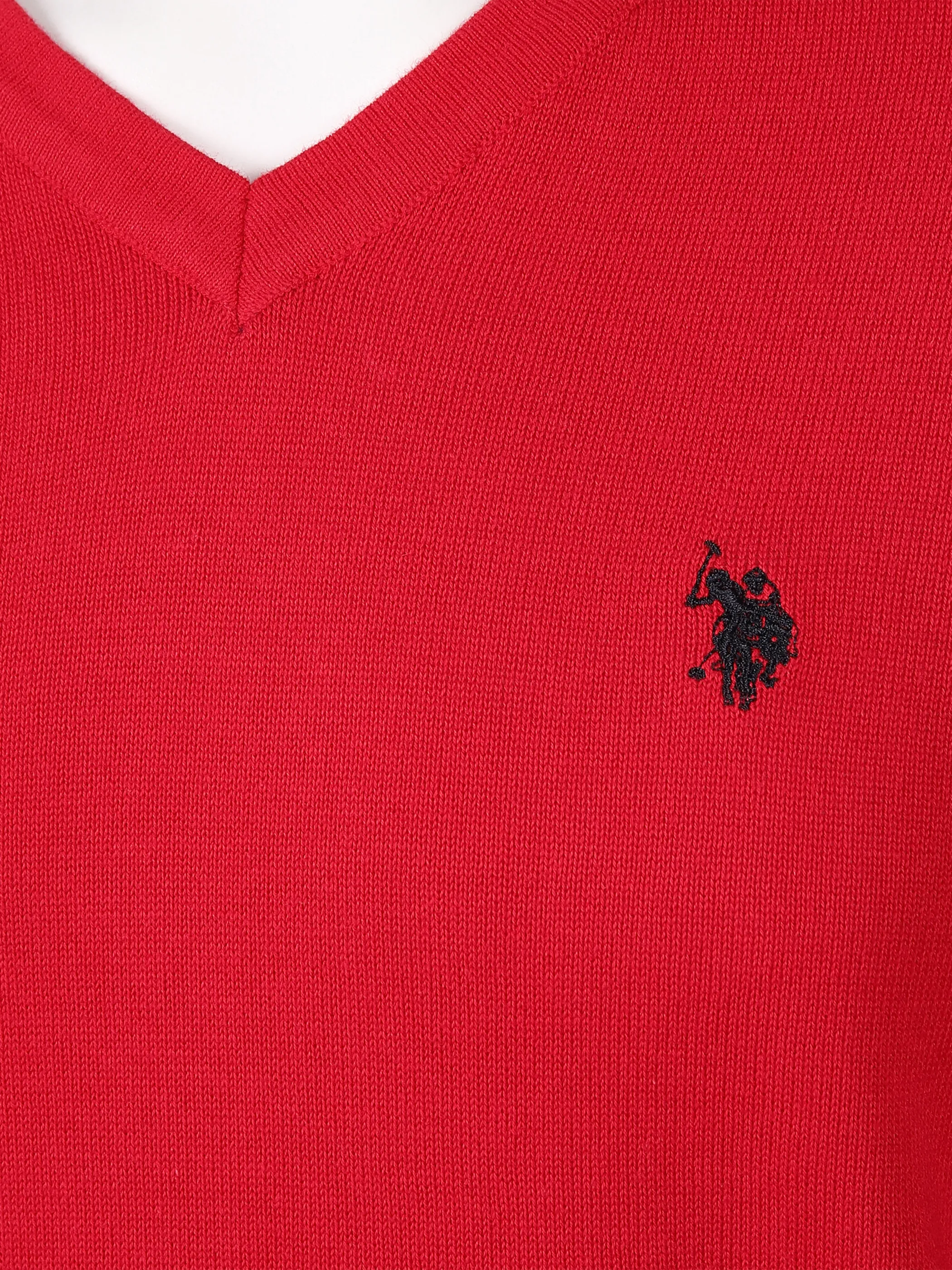 U.S. Polo Assn. He. Pullover U.S. Polo V-Neck Rot 799159 RED 3