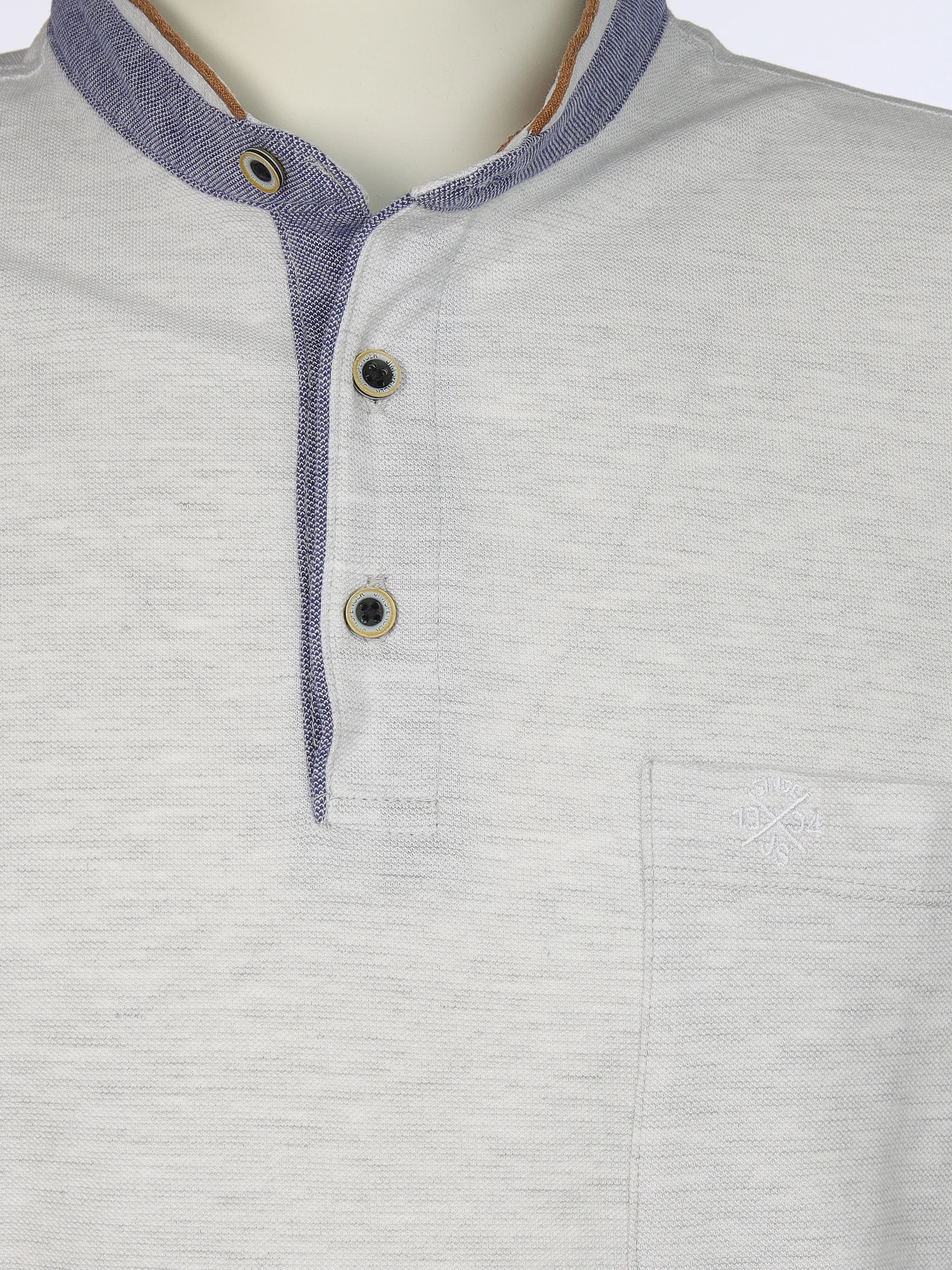 Jim Spencer He. Stehkragenshirt 1/2 Arm twisted Weiß 906251 OFFWHITE 3