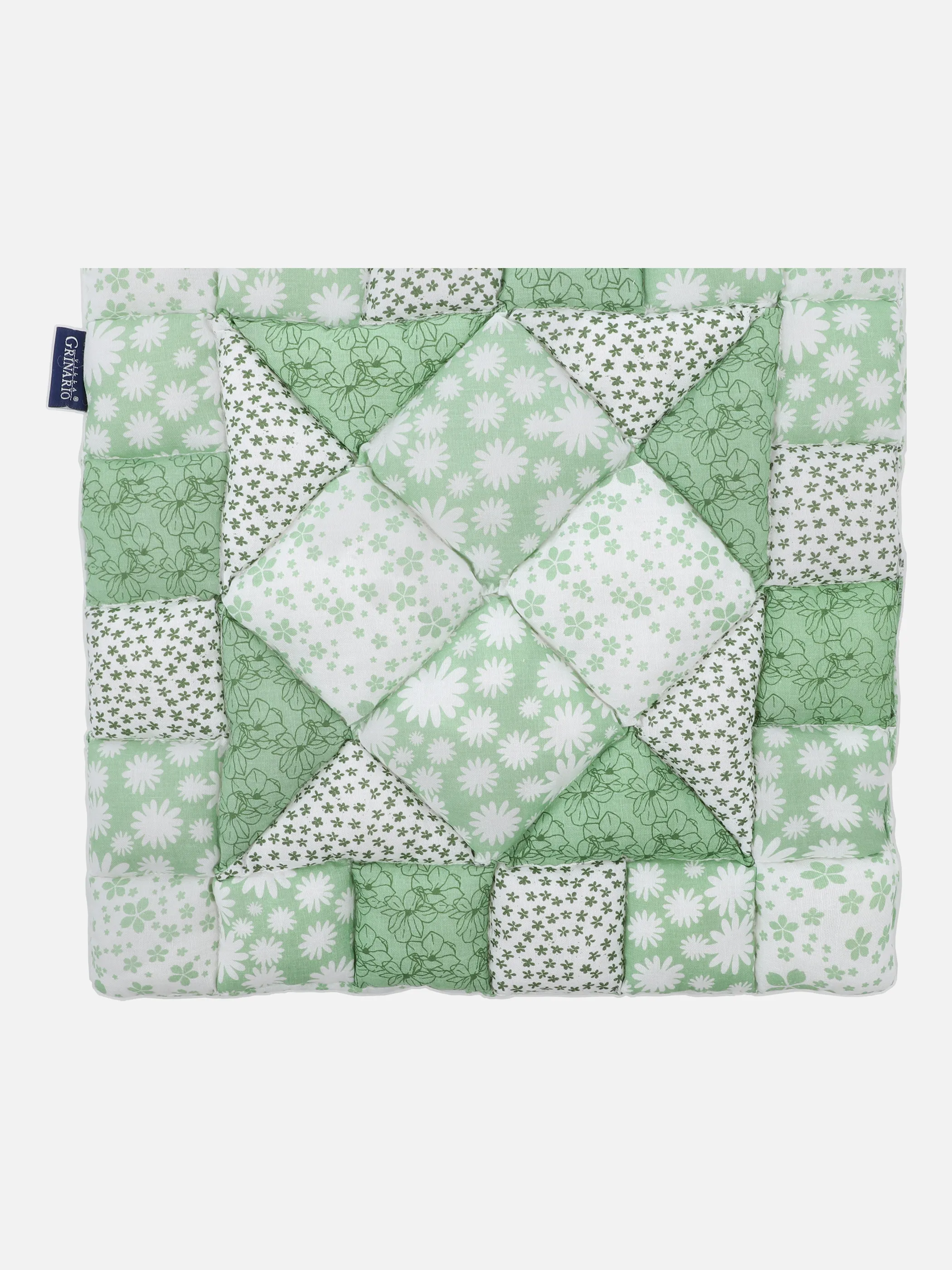 Villa Grinario Stuhlkissen Patchwork 40x40 Grün 865275 GREEN 1