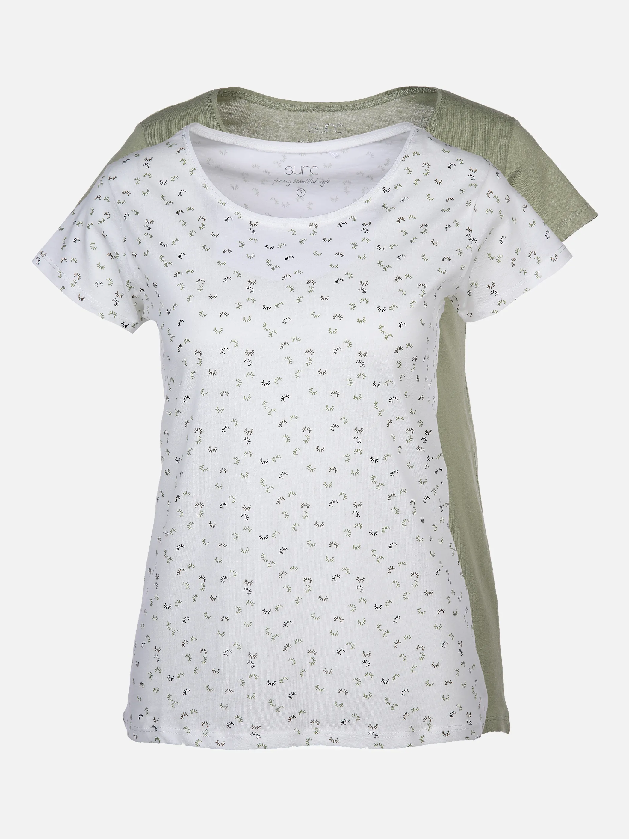 Sure Da-T-Shirt 2er-Pack Minimal/U Weiß 873174 OFF/SALBEI 1 Sure Da-T-Shirt 2er-Pack Minimal/U Weiß 873174 OFF/SALBEI 1
