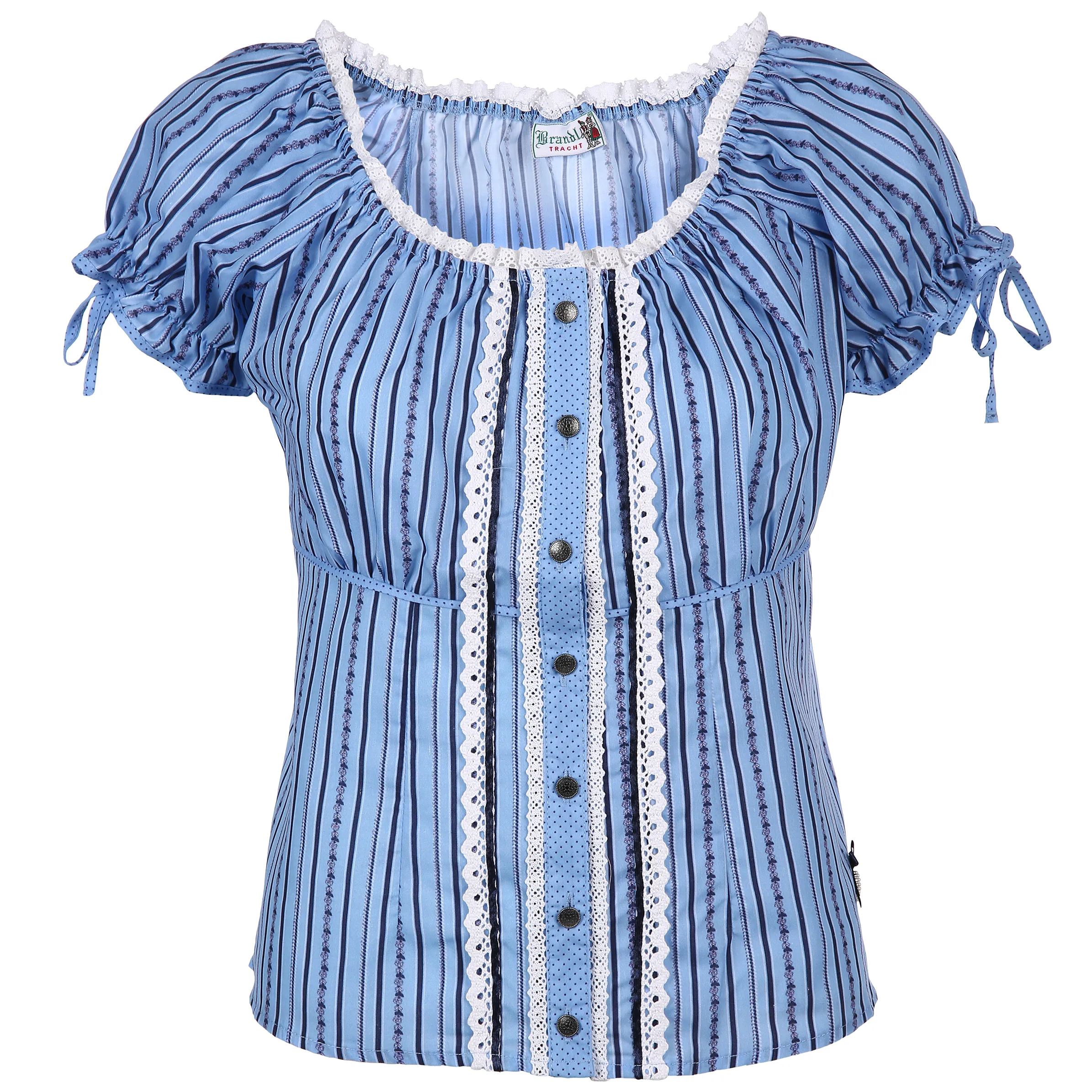 Brandl Tracht Da-Trachtenbluse in Streifende Blau 810309 BLAU GEM. 1