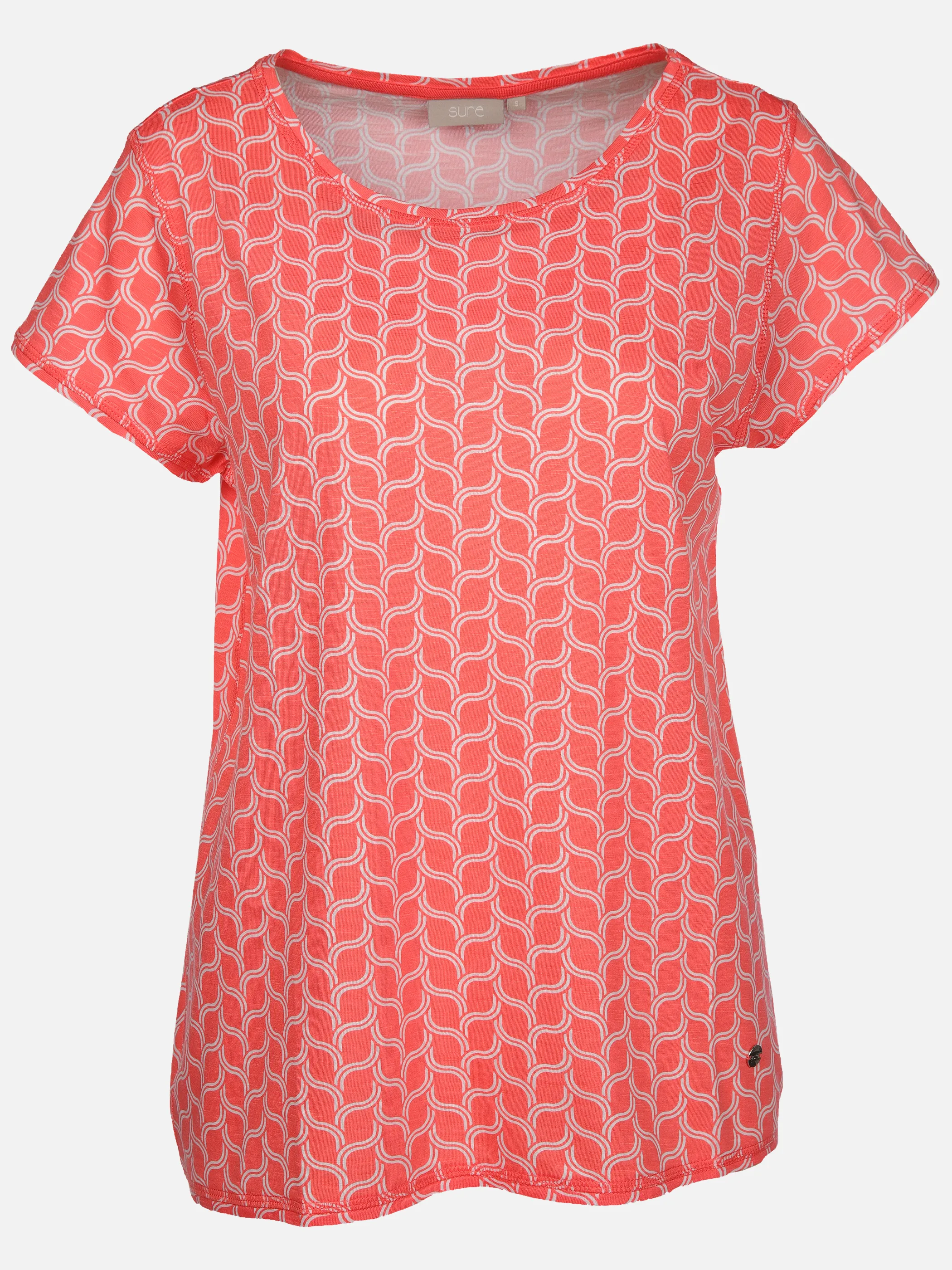 Sure Da-T-Shirt m. Print Orange 913180 CORAL 1