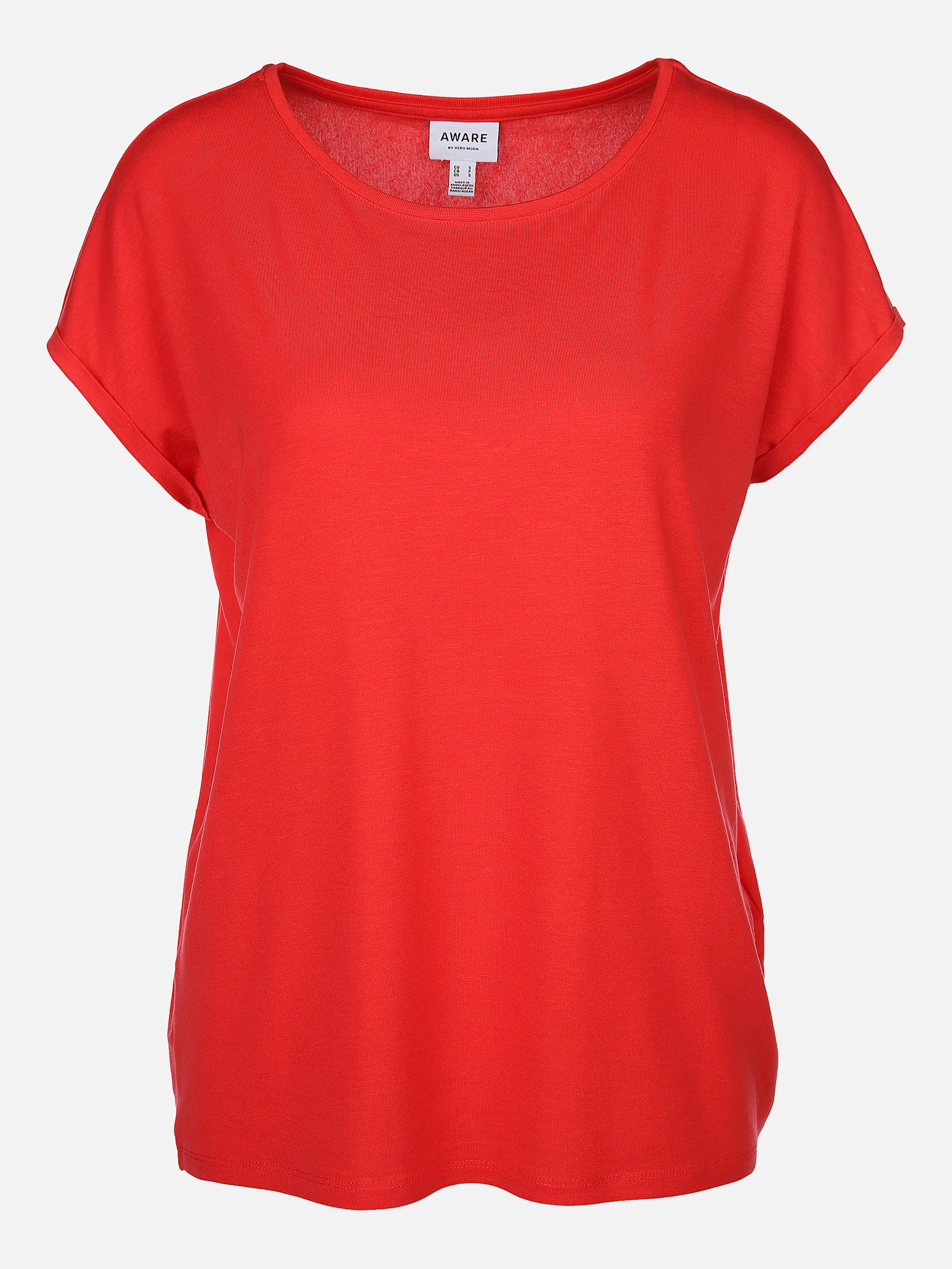 Vero Moda 10284468 VMAVA PLAIN SS TOP GA Rot 873829 291315 1