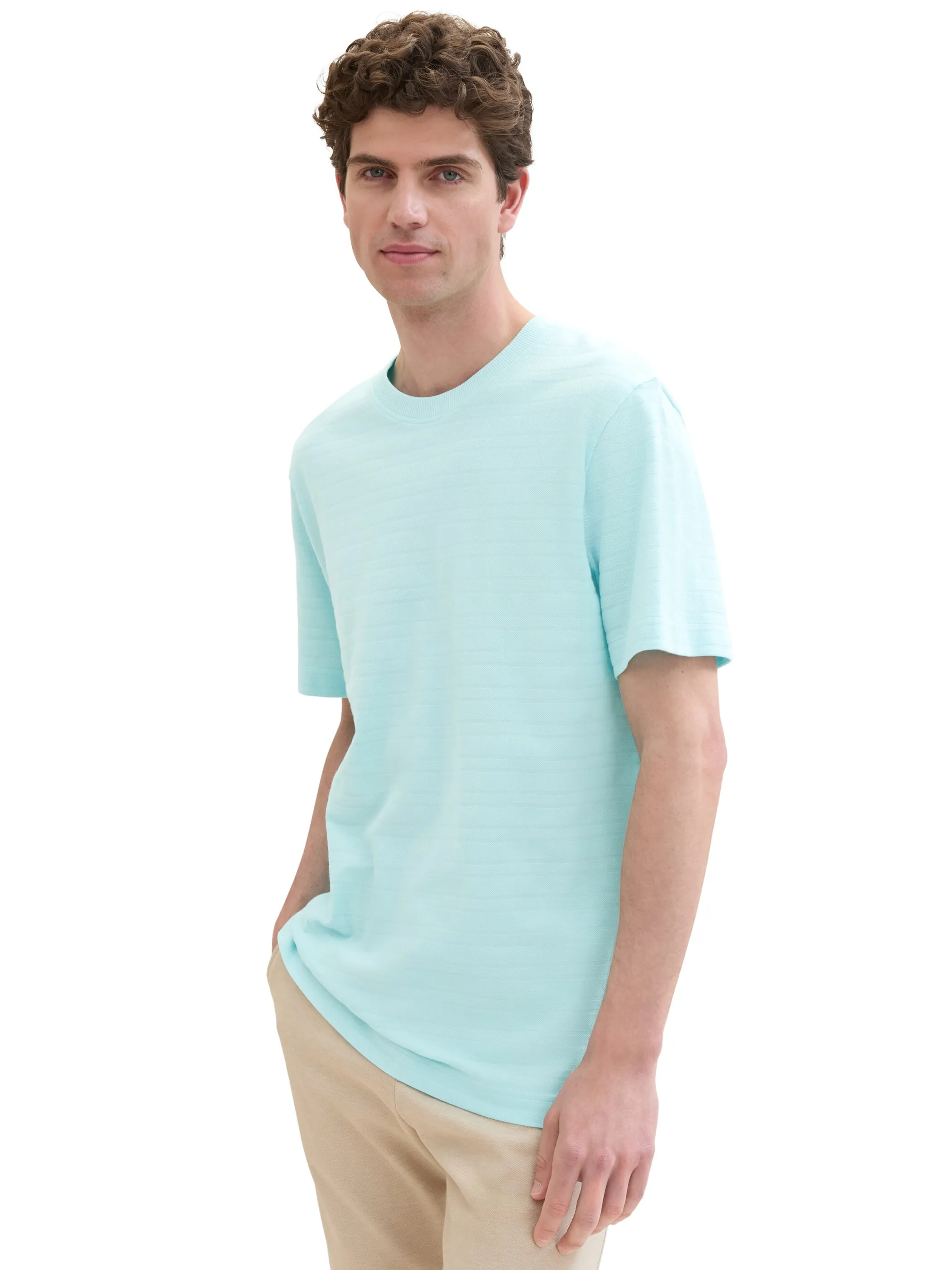 Tom Tailor 1042131 structured t-shirt Türkis 895628 34921 4