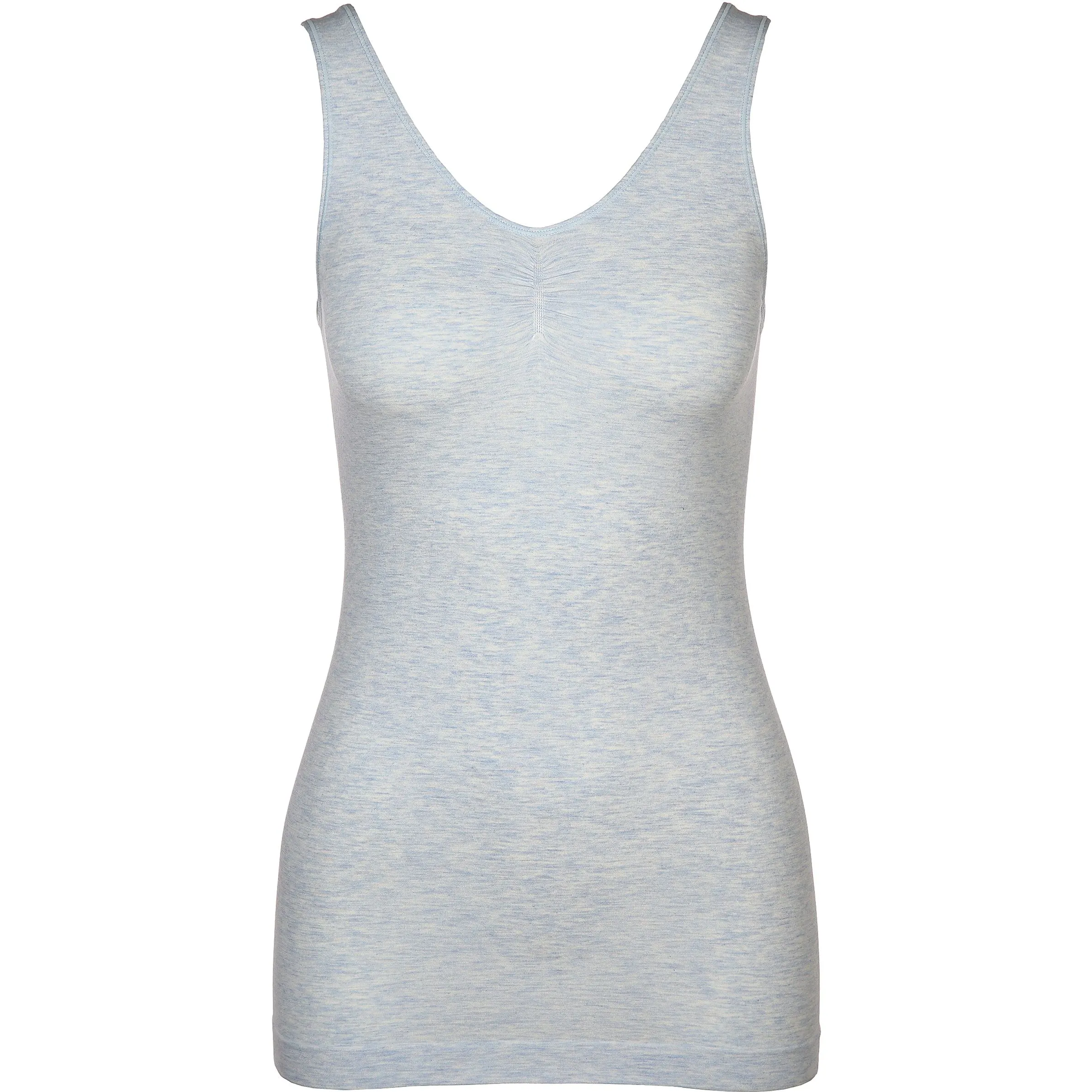 Da. Hemd seamless melange Blau 879464 BLAU 1 Da. Hemd seamless melange Blau 879464 BLAU 1
