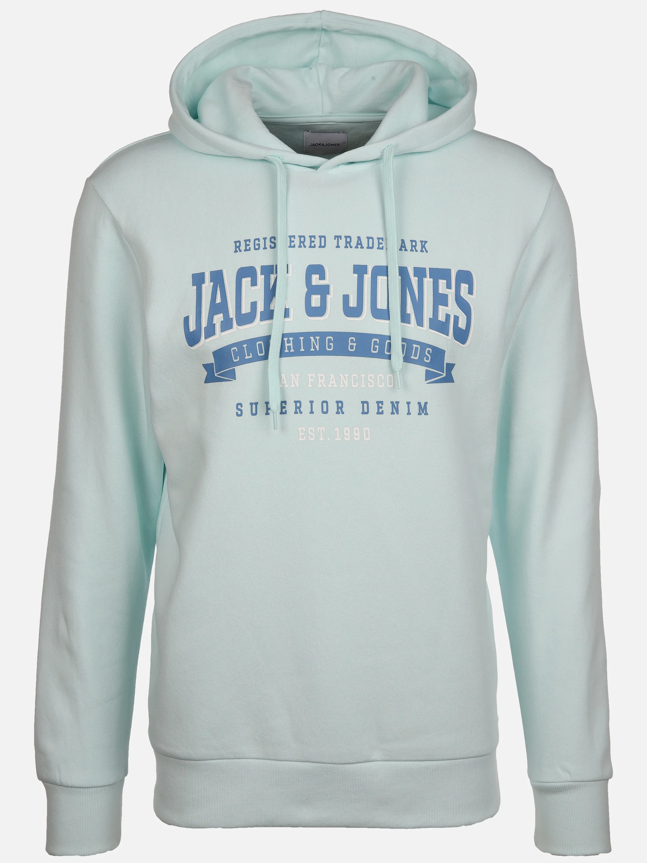 Jack Jones 12233597 JJELOGO SWEAT HOOD 2 Türkis 887986 177573001 1