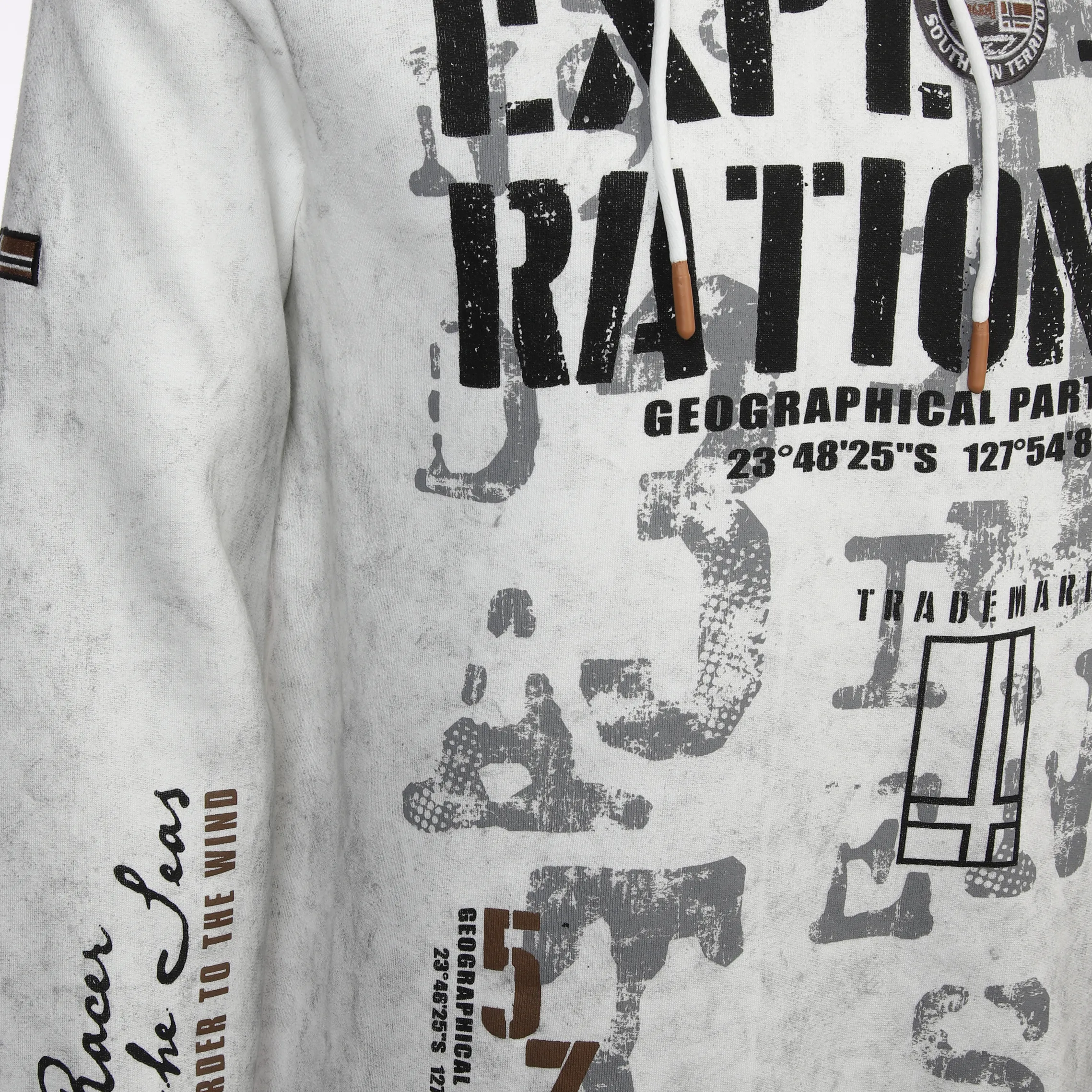 Southern Territory He. Kapuzensweatshirt batik Weiß 885949 ECRU 3 Southern Territory He. Kapuzensweatshirt batik Weiß 885949 ECRU 3