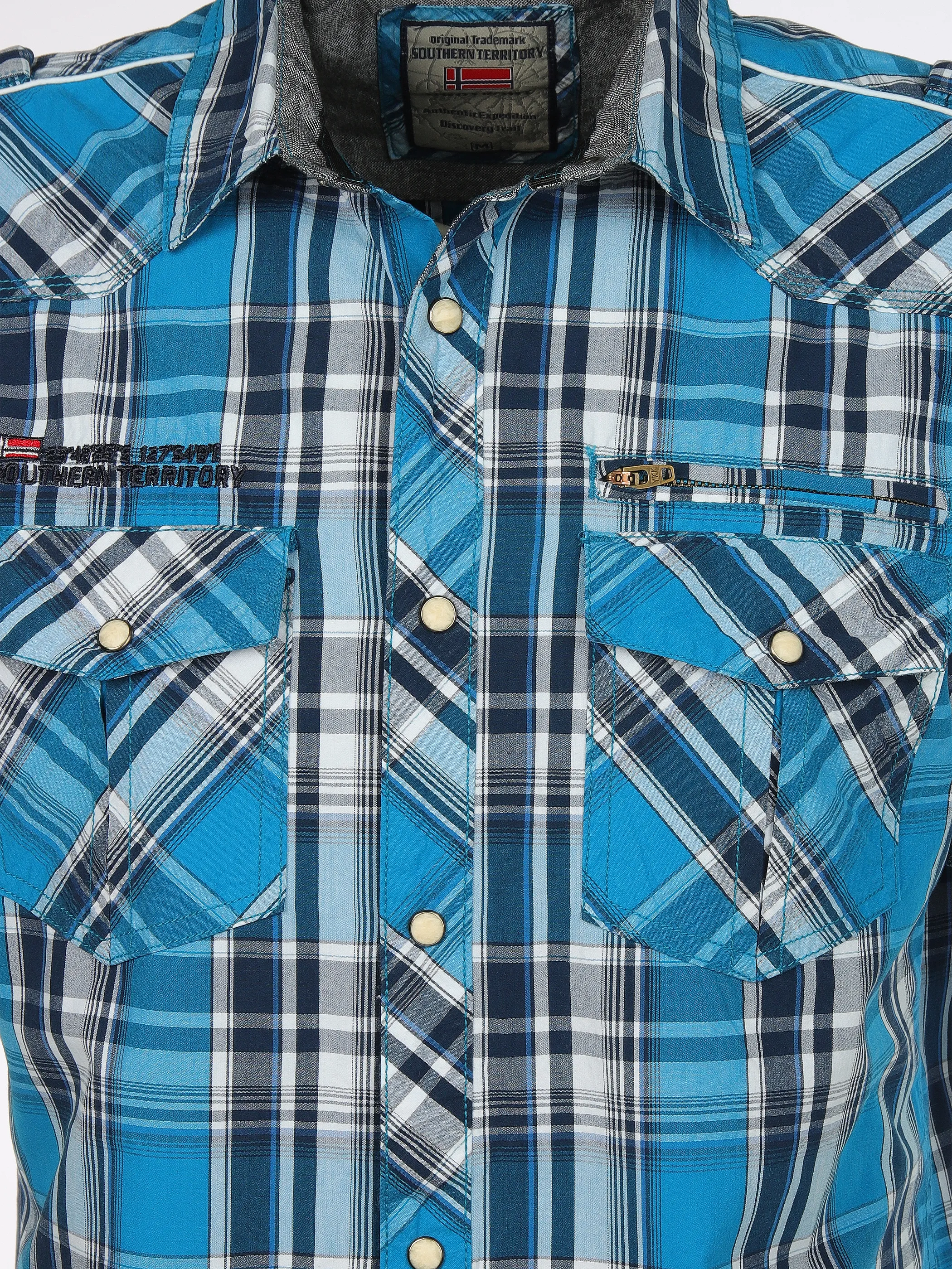 Southern Territory He. Freizeithemd 1/2 Arm zipper Türkis 906573 AQUA 3 Southern Territory He. Freizeithemd 1/2 Arm zipper Türkis 906573 AQUA 3