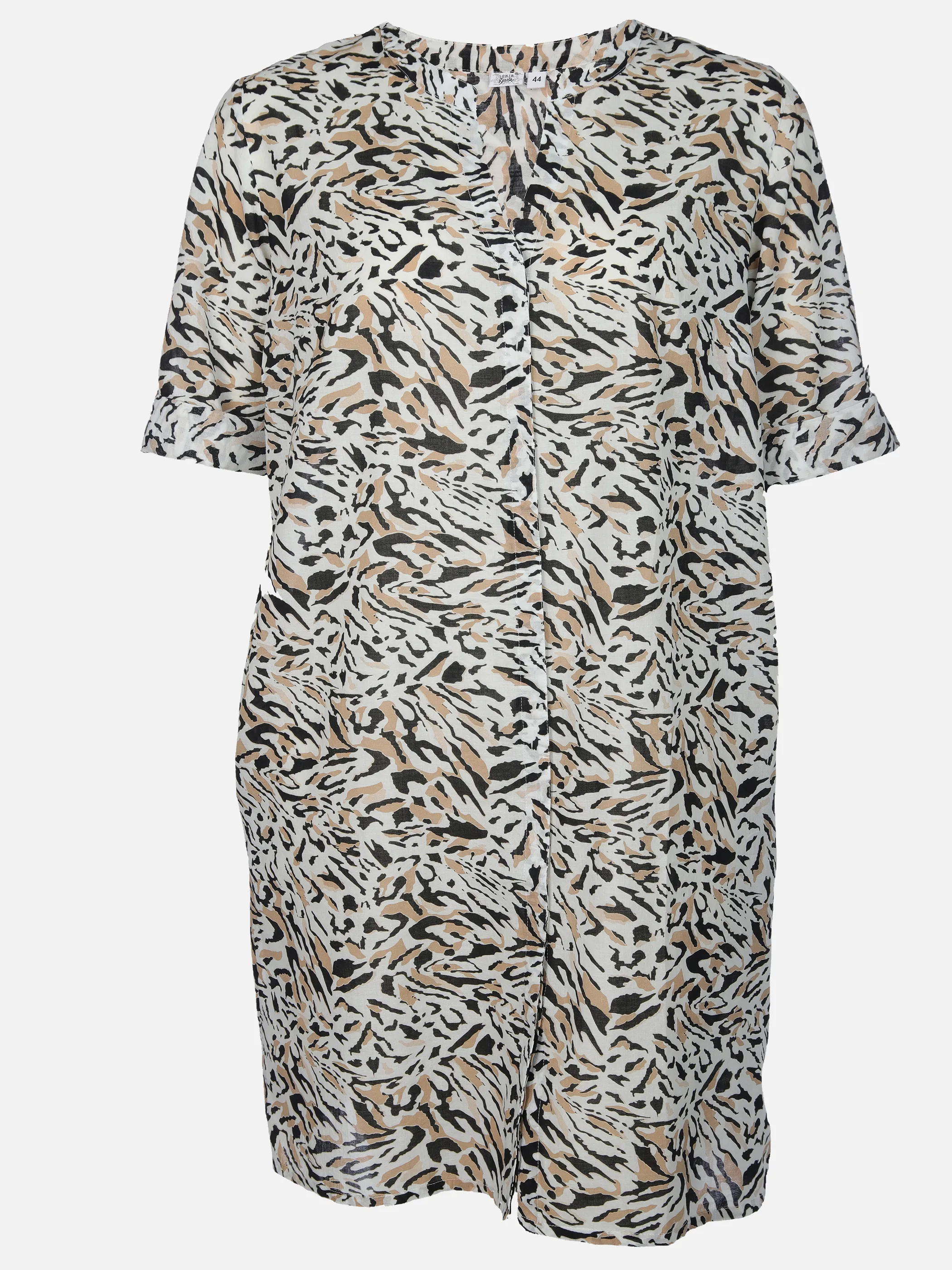 Sonja Blank Da-gr.Gr. Tunika-Kleid 3/4 Arm Beige 905648 LEO 1