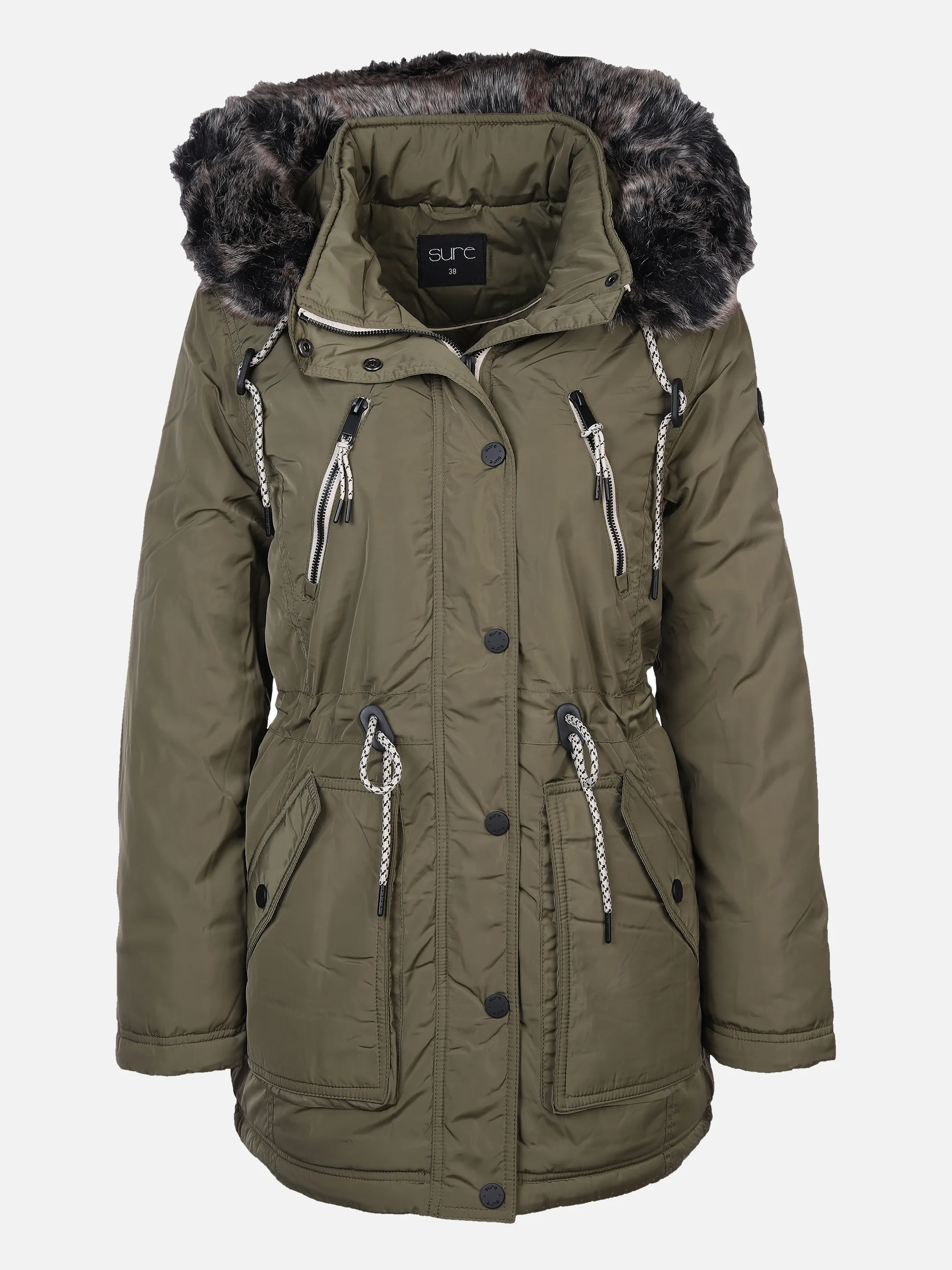 Sure Da-Parka m. Fellimitation Grün 866392 OLIVE 1 Sure Da-Parka m. Fellimitation Grün 866392 OLIVE 1