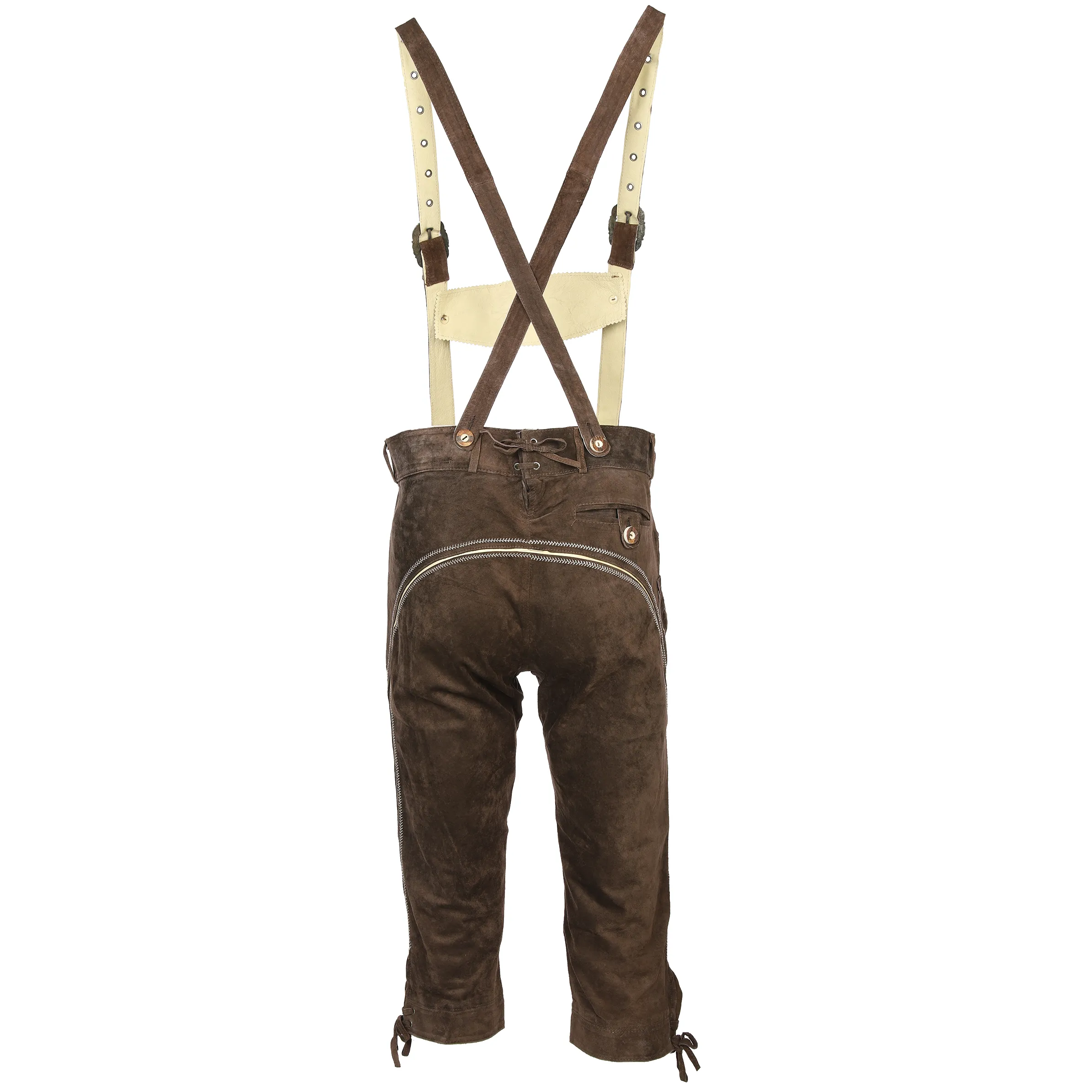 Brandl Tracht He. Echtlederhose 3/4 lang Braun 889928 BRAUN 2