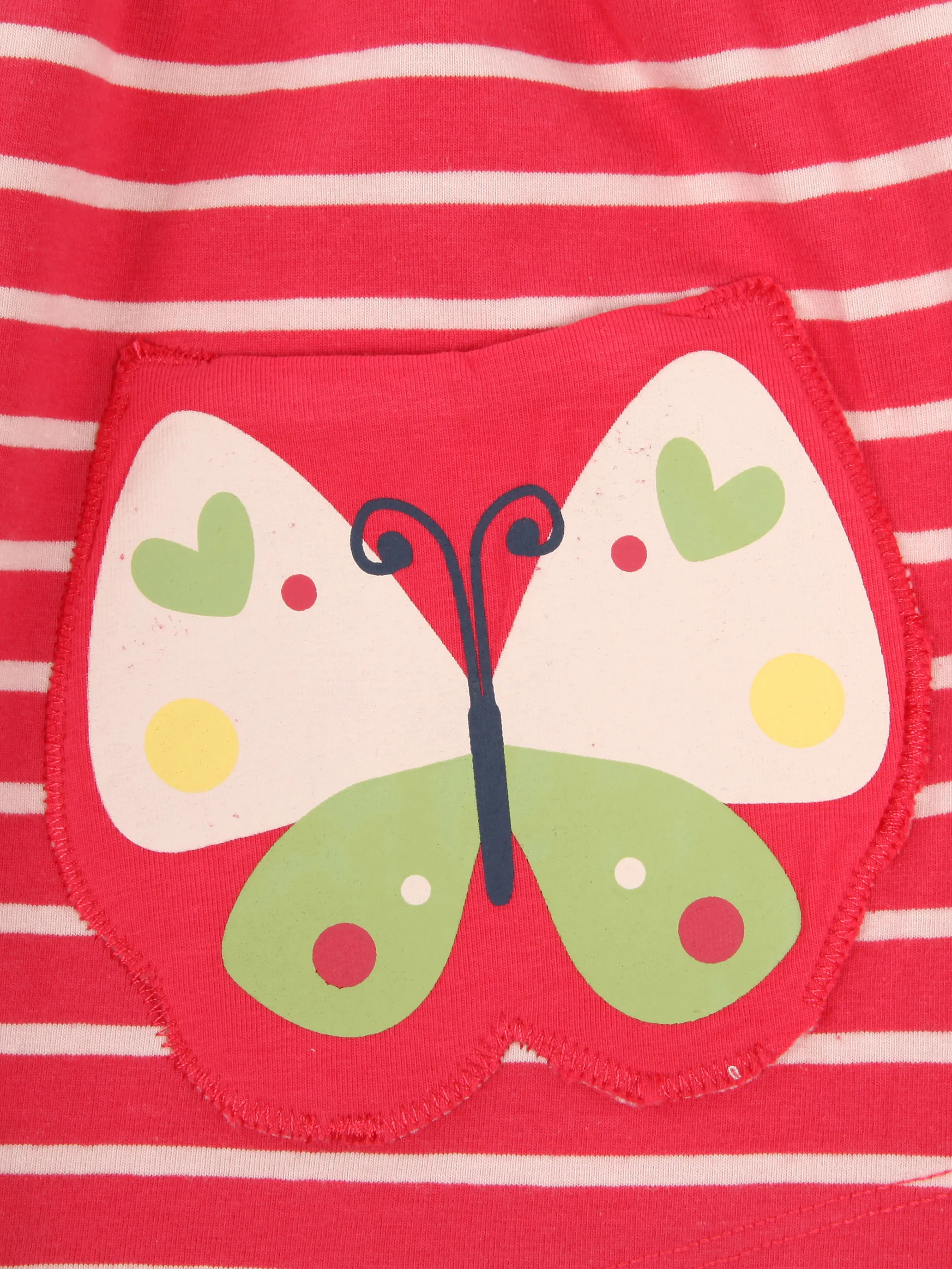Bubble Gum BM Kleid mit Schmetterling Appl. gestreift in rot Rot 890859 ROT GEM 3