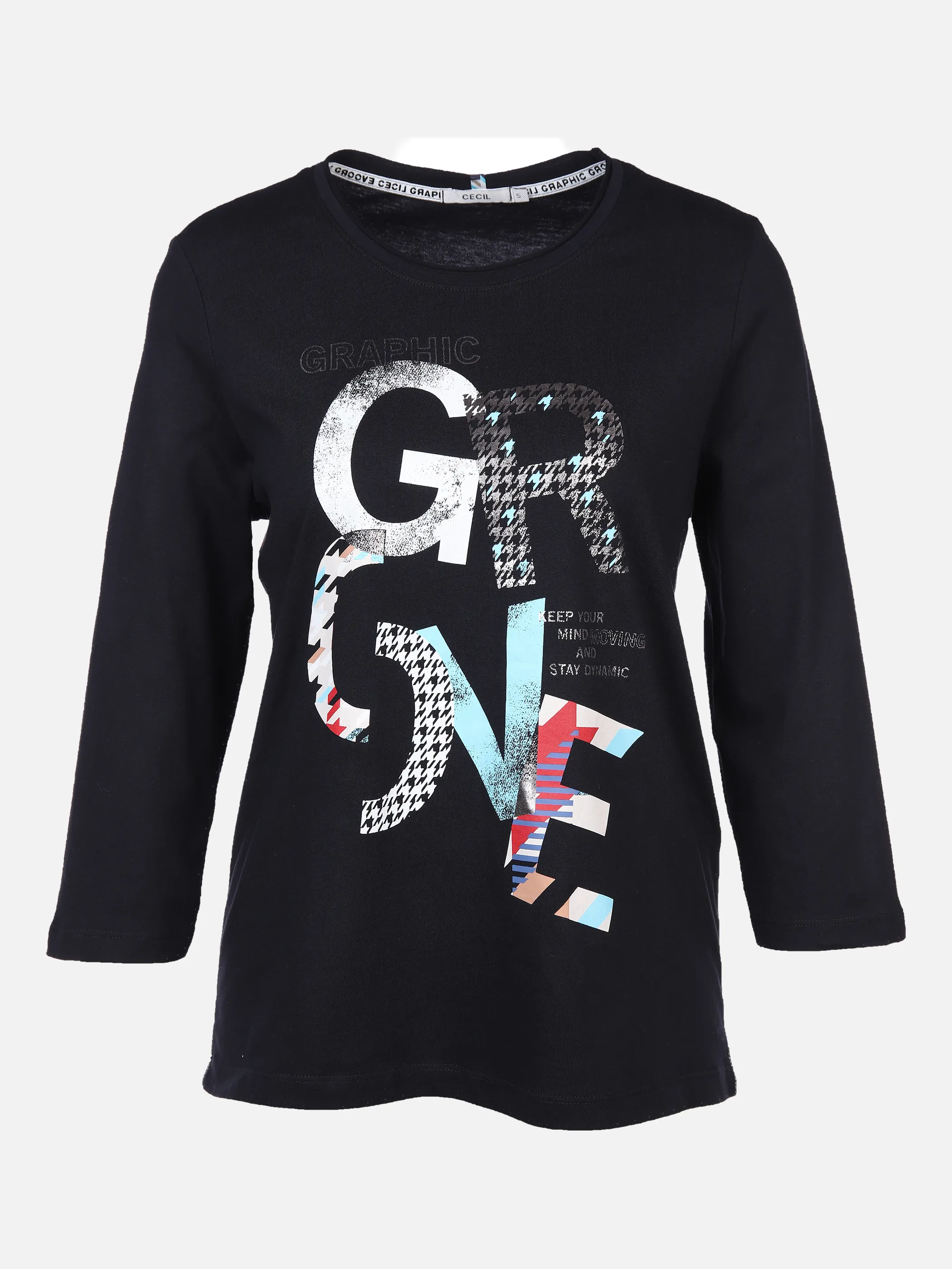 Cecil B318886 Groove FP Shirt Schwarz 875545 30001 1 Cecil B318886 Groove FP Shirt Schwarz 875545 30001 1