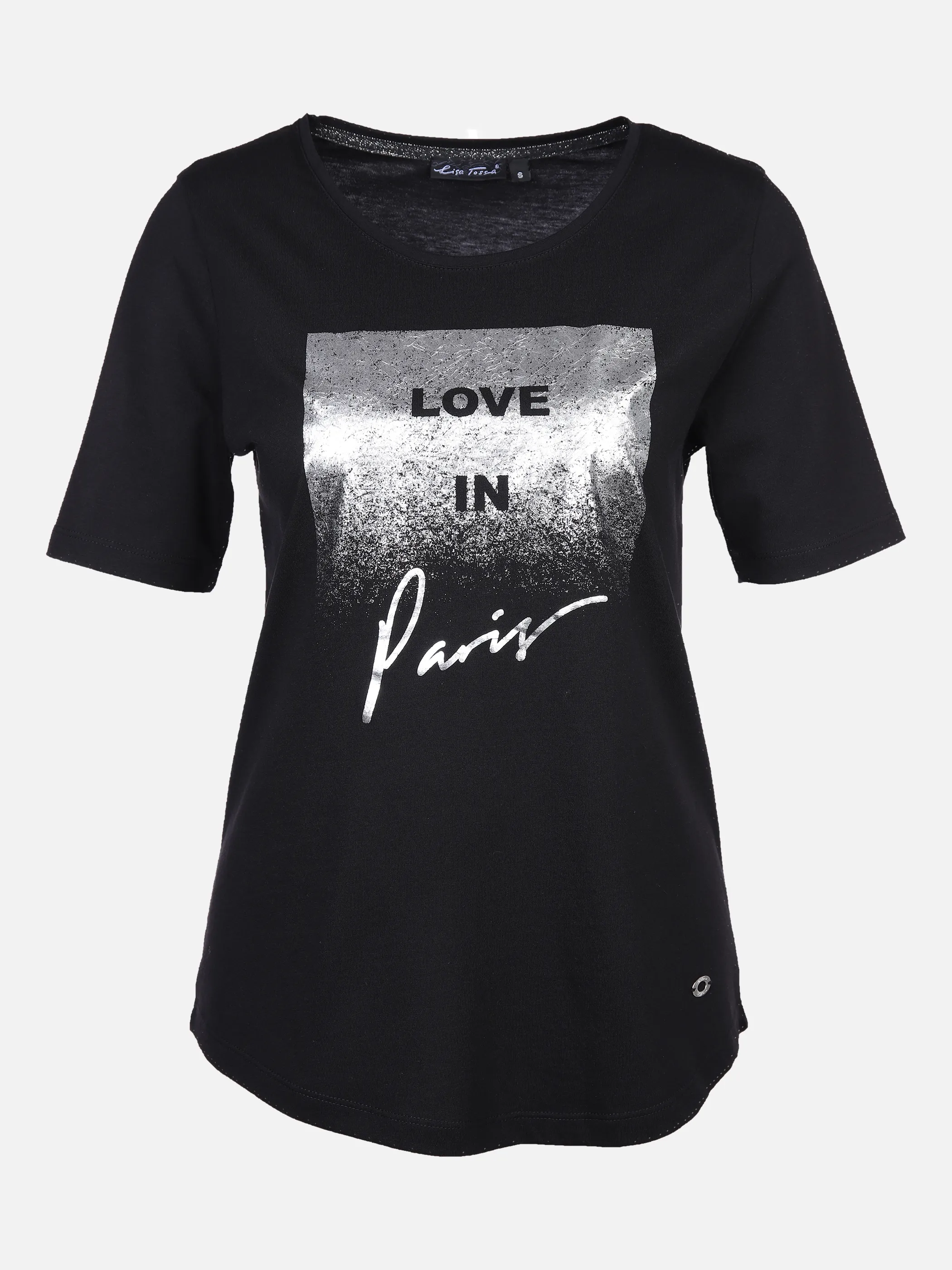 Lisa Tossa Da-T-Shirt mit Folienprint Schwarz 877570 SCHWARZ 1