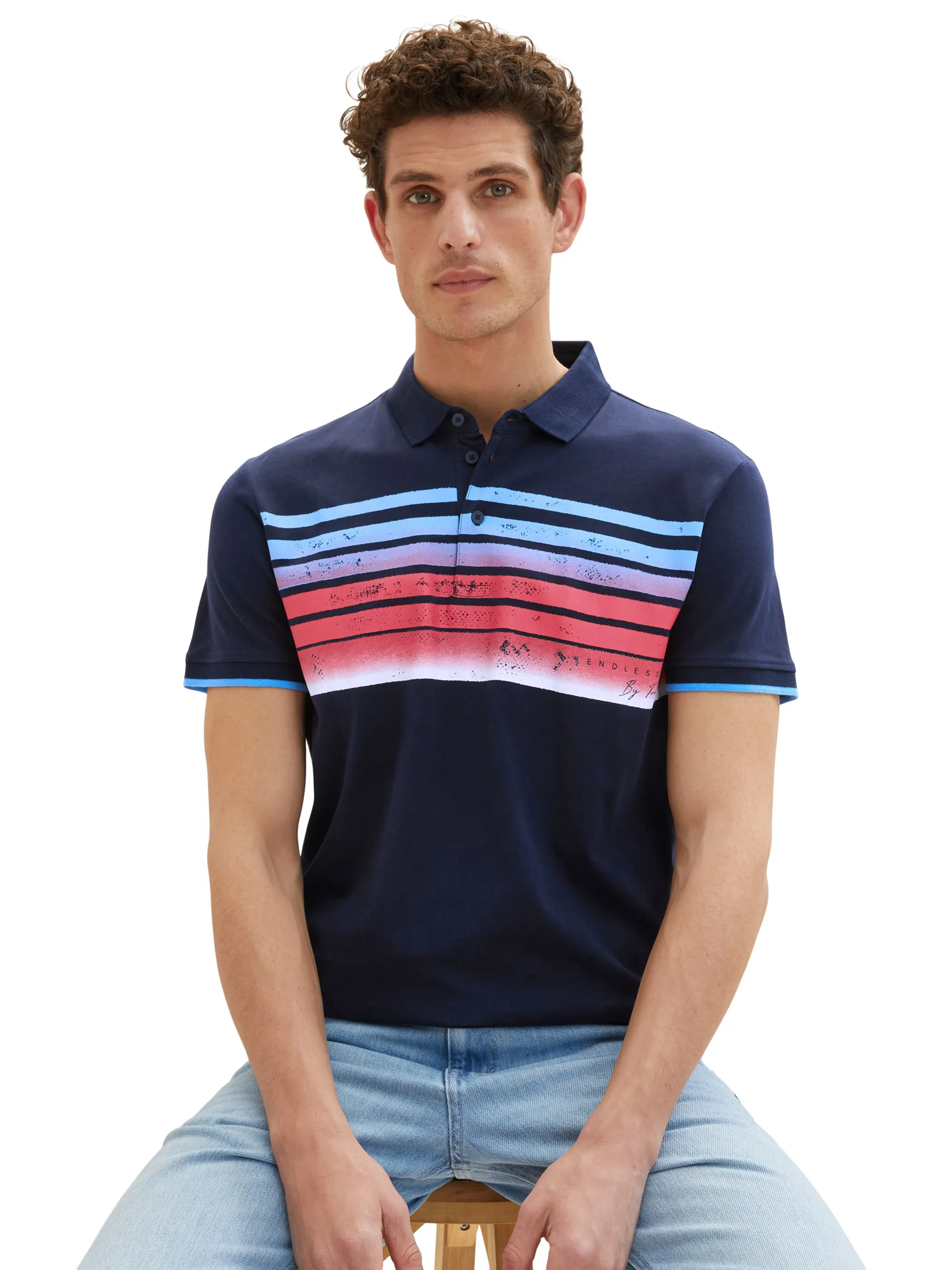 Tom Tailor 1037278 printed polo Blau 880534 10668 4