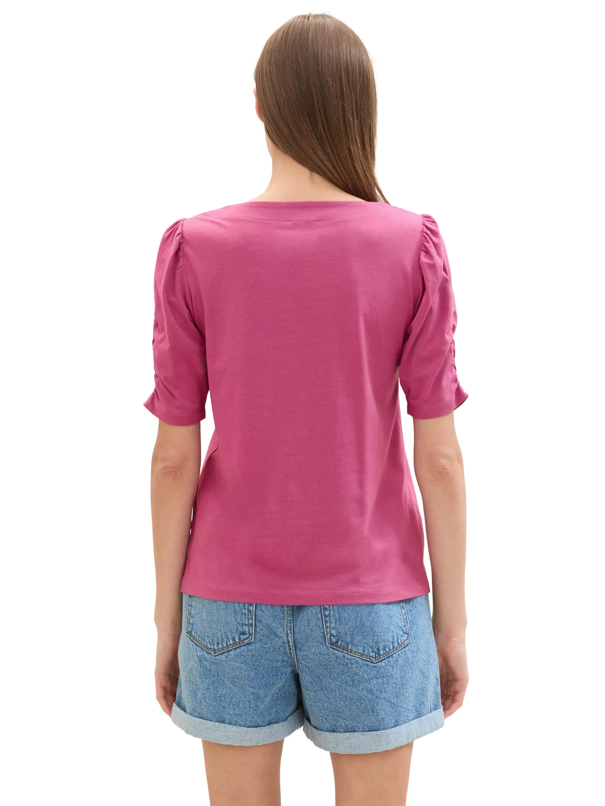 Tom Tailor 1041572 T-shirt gathered sleeve Pink 895787 35275 2