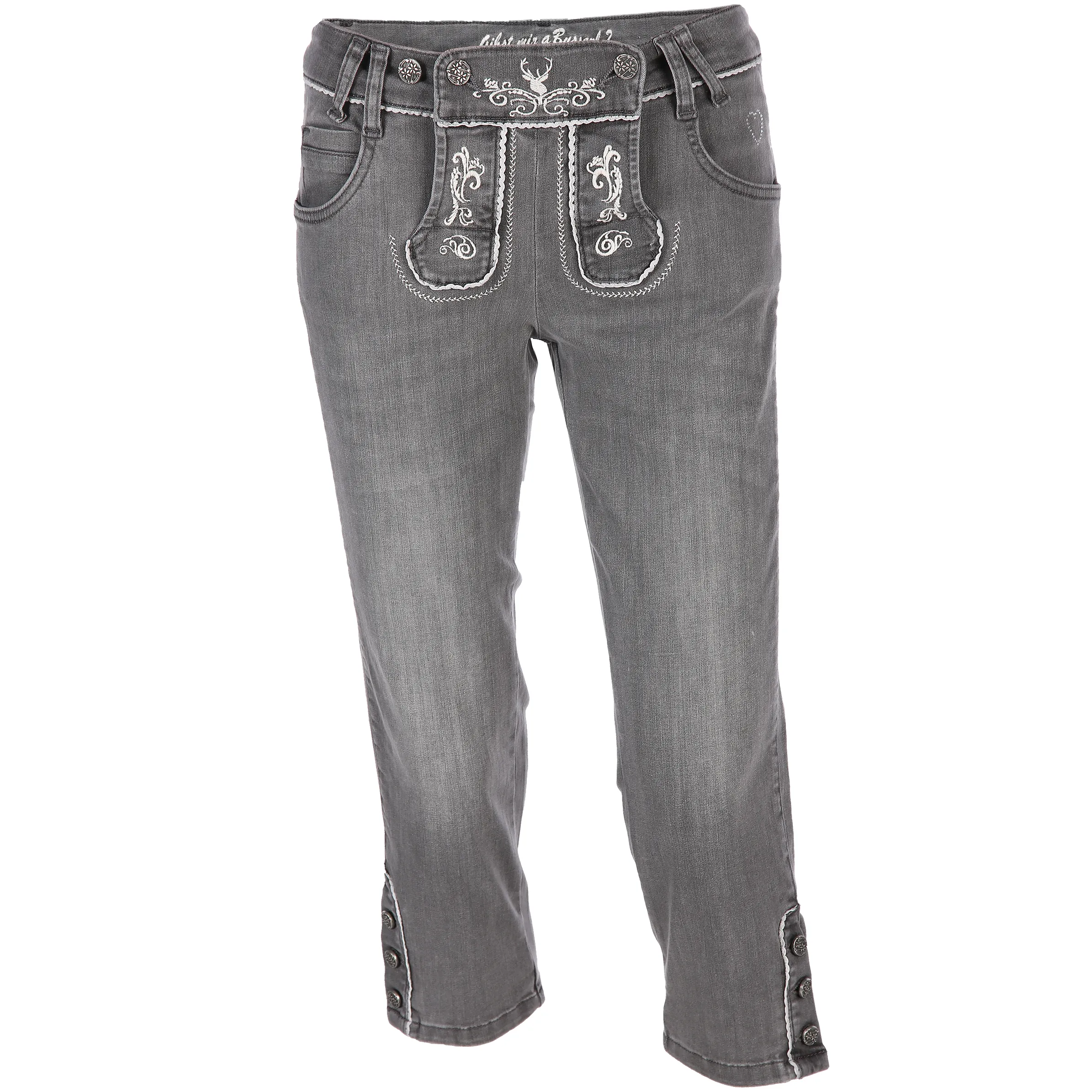 Brandl Tracht Da- Trachtenjeans - Caprihose Grau 810812 GRAU 1