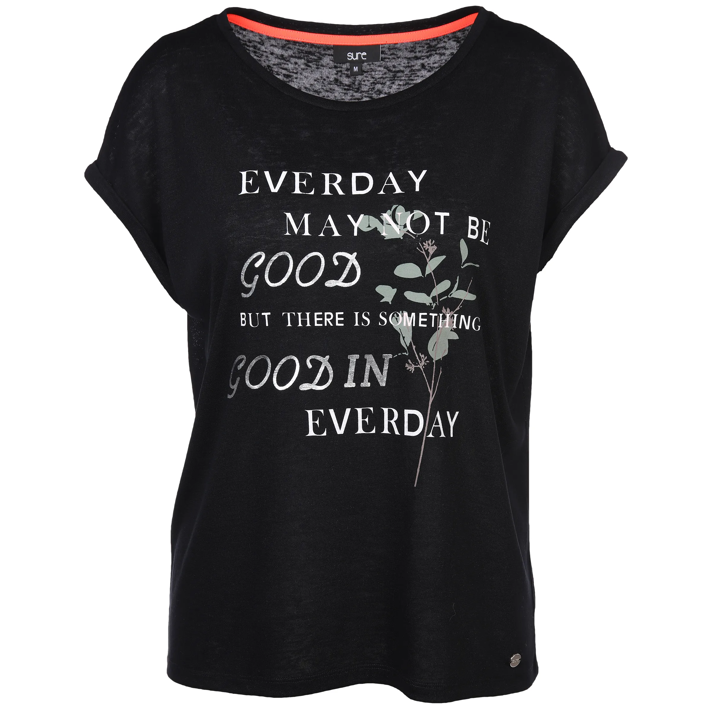 Sure Da-T-Shirt m. Frontprint Schwarz 879441 SCHWARZ 1 Sure Da-T-Shirt m. Frontprint Schwarz 879441 SCHWARZ 1