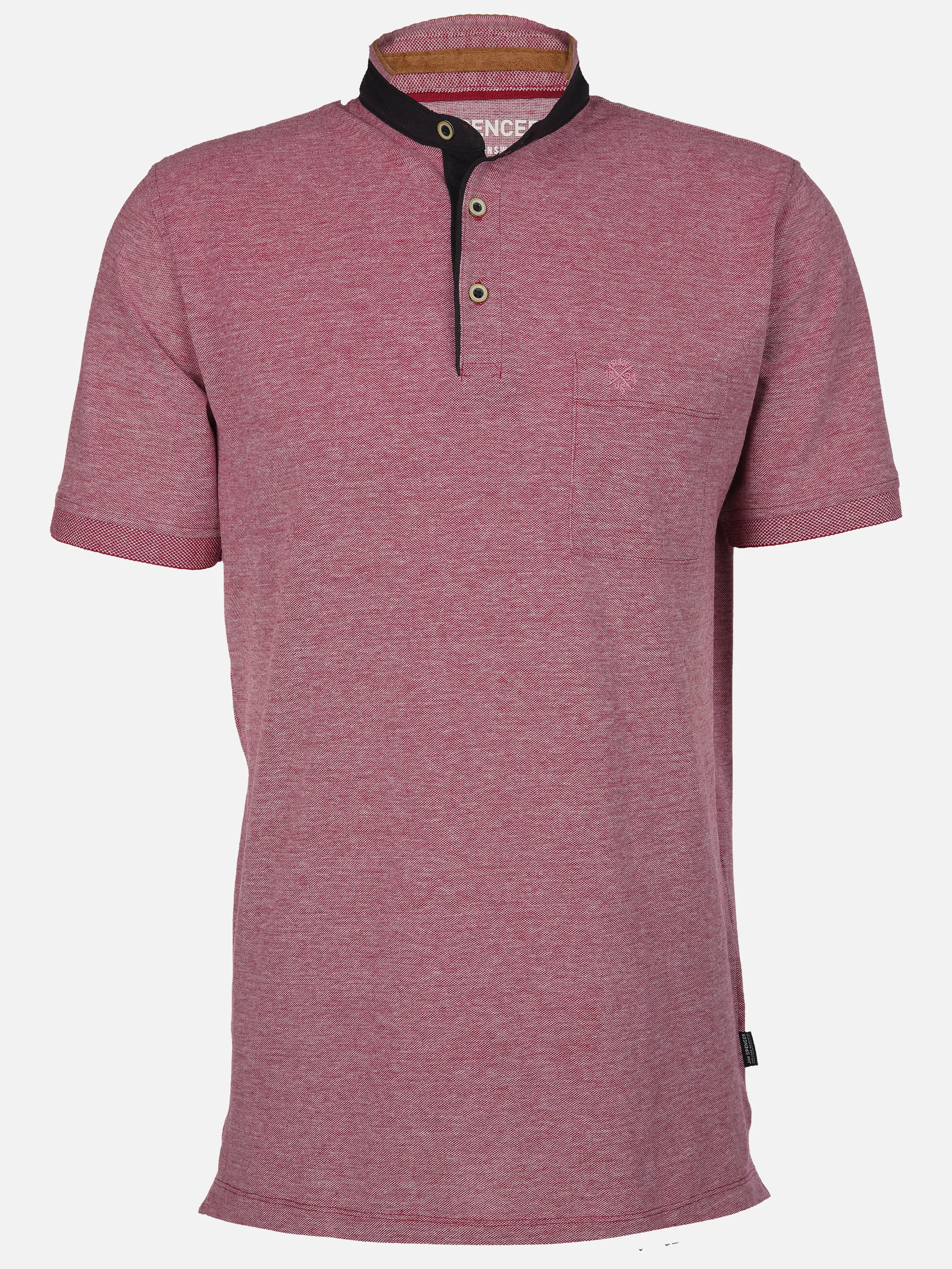 Jim Spencer He. Stehkragenshirt 1/2 Arm twisted Rot 906251 BERRY 1