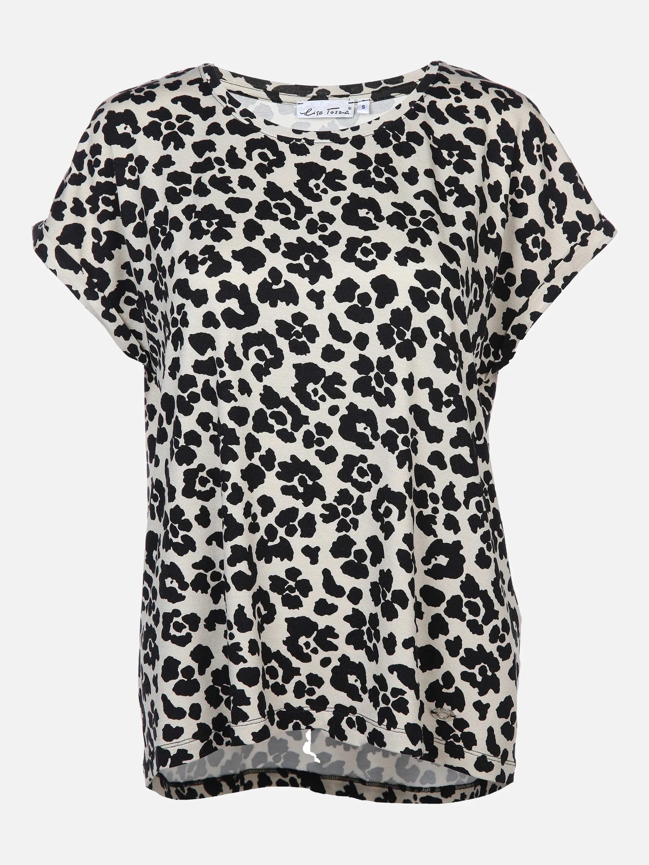 Lisa Tossa Da-T-Shirt m. Alloverprint Beige 877821 SAND/SCHW 1 Lisa Tossa Da-T-Shirt m. Alloverprint Beige 877821 SAND/SCHW 1