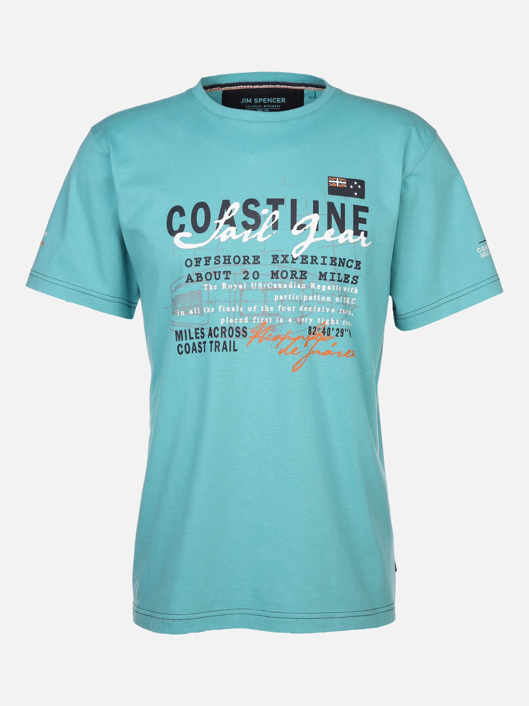 Jim Spencer He. T-Shirt 1/2 Arm RH Blau 873381 AQAU 1 Jim Spencer He. T-Shirt 1/2 Arm RH Blau 873381 AQAU 1