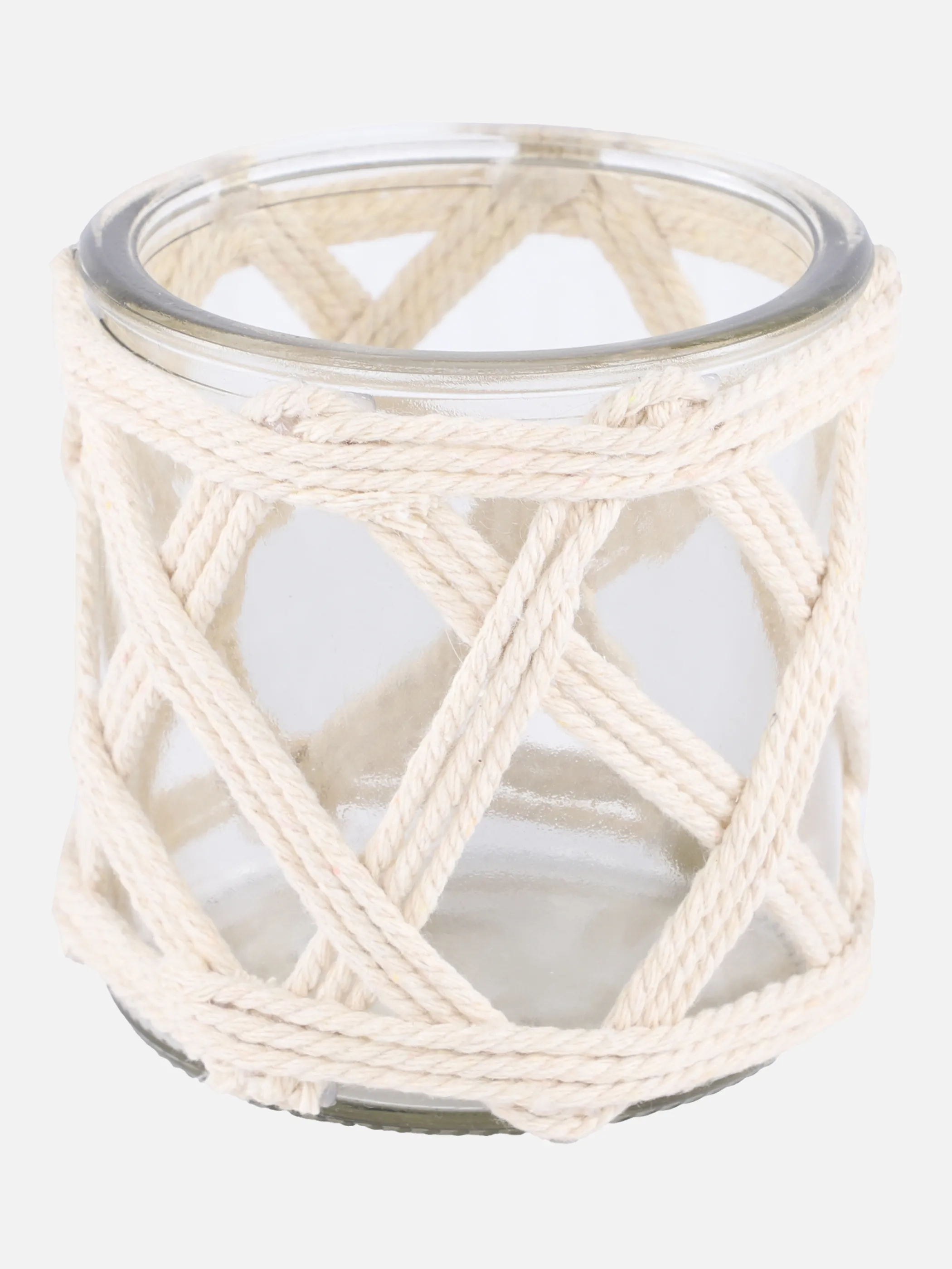Deko Artikel Windlicht Glas mit Netz 8x8 Weiß 871164 SONSTIGE 1