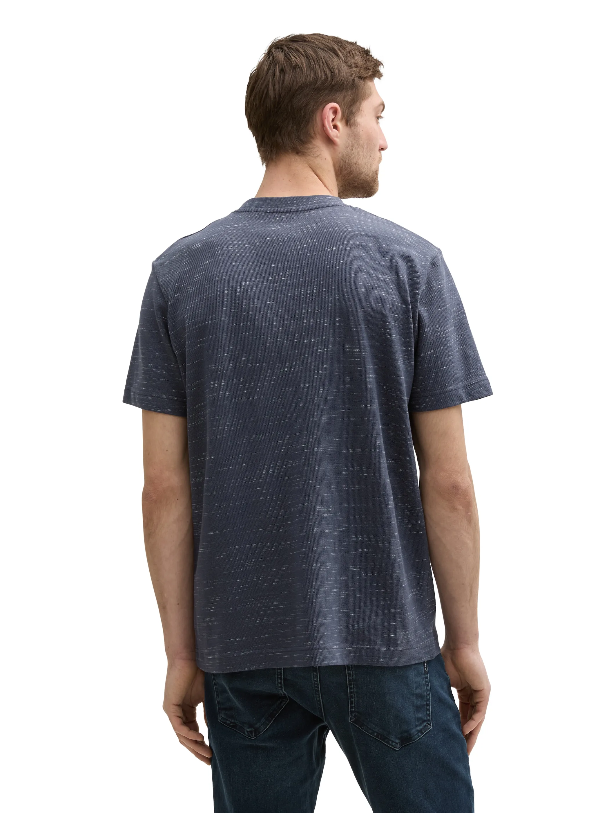 Tom Tailor 1046718 injected piquŽ® henley Grau 910667 10306 2