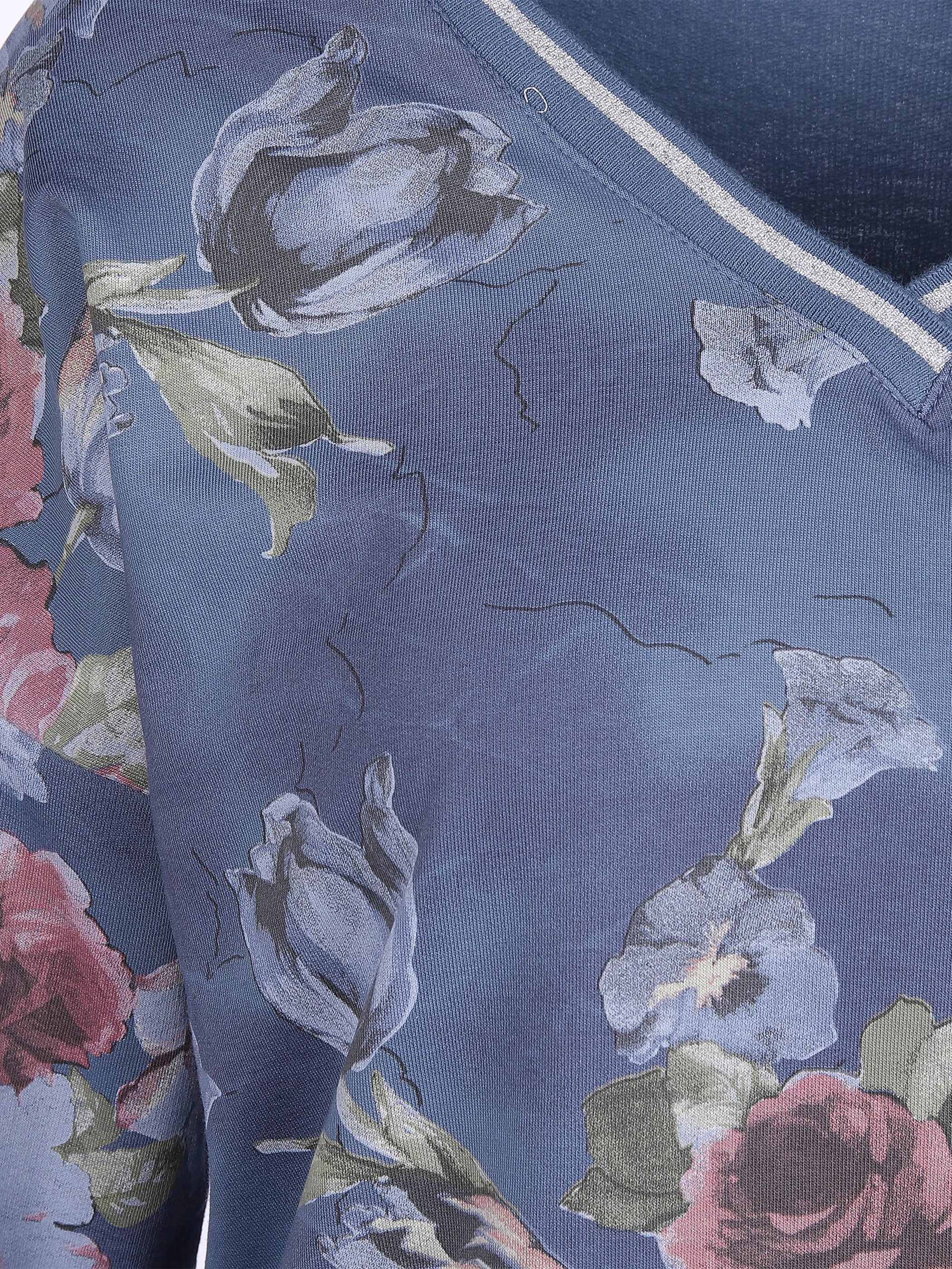 Sure Da-Shirt m. Blumenprint Blau 862773 DENIM BLUE 3 Sure Da-Shirt m. Blumenprint Blau 862773 DENIM BLUE 3