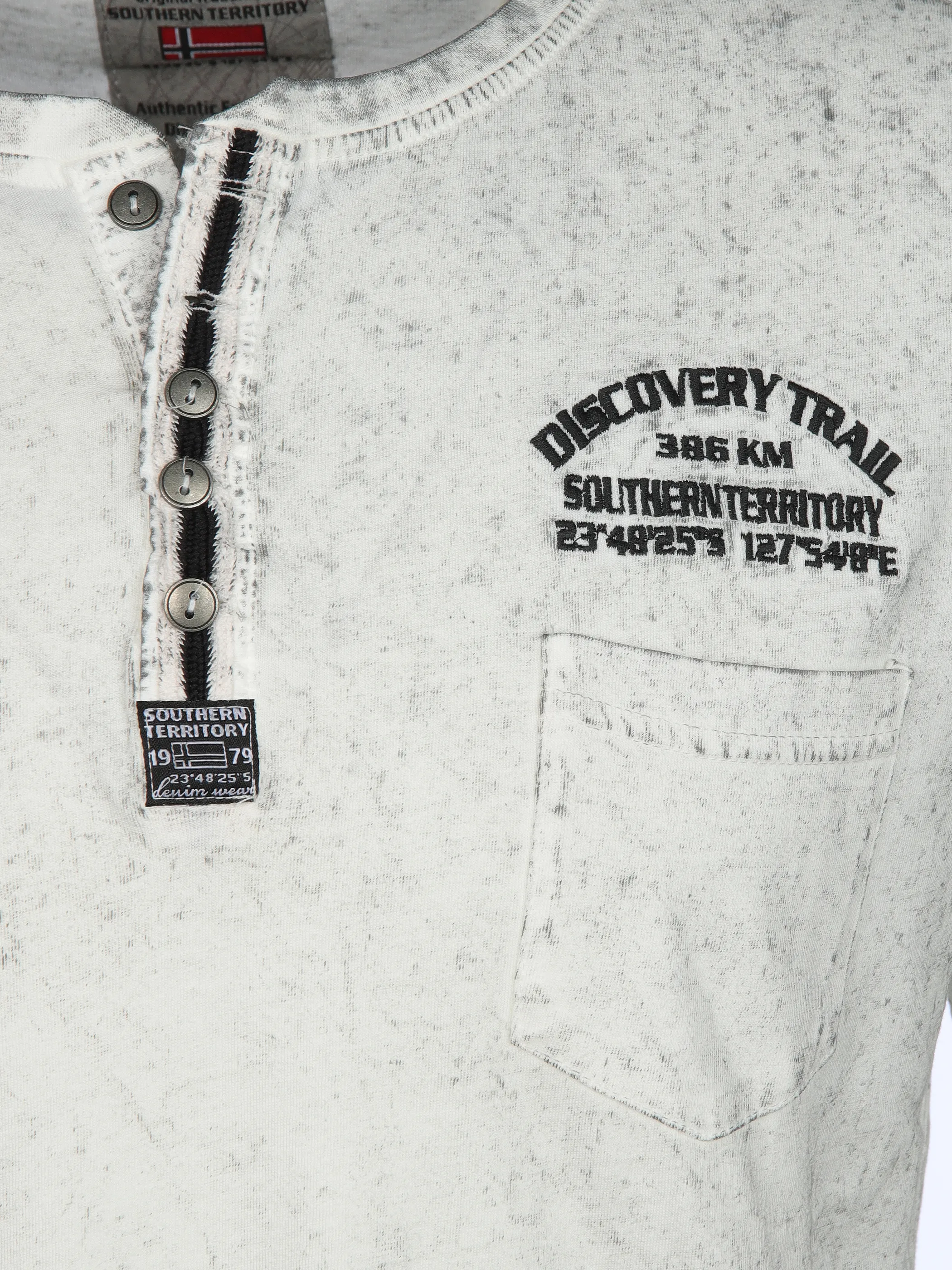 Southern Territory He. Henleyshirt 1/2 Arm washer Weiß 905108 OFF WHITE 3