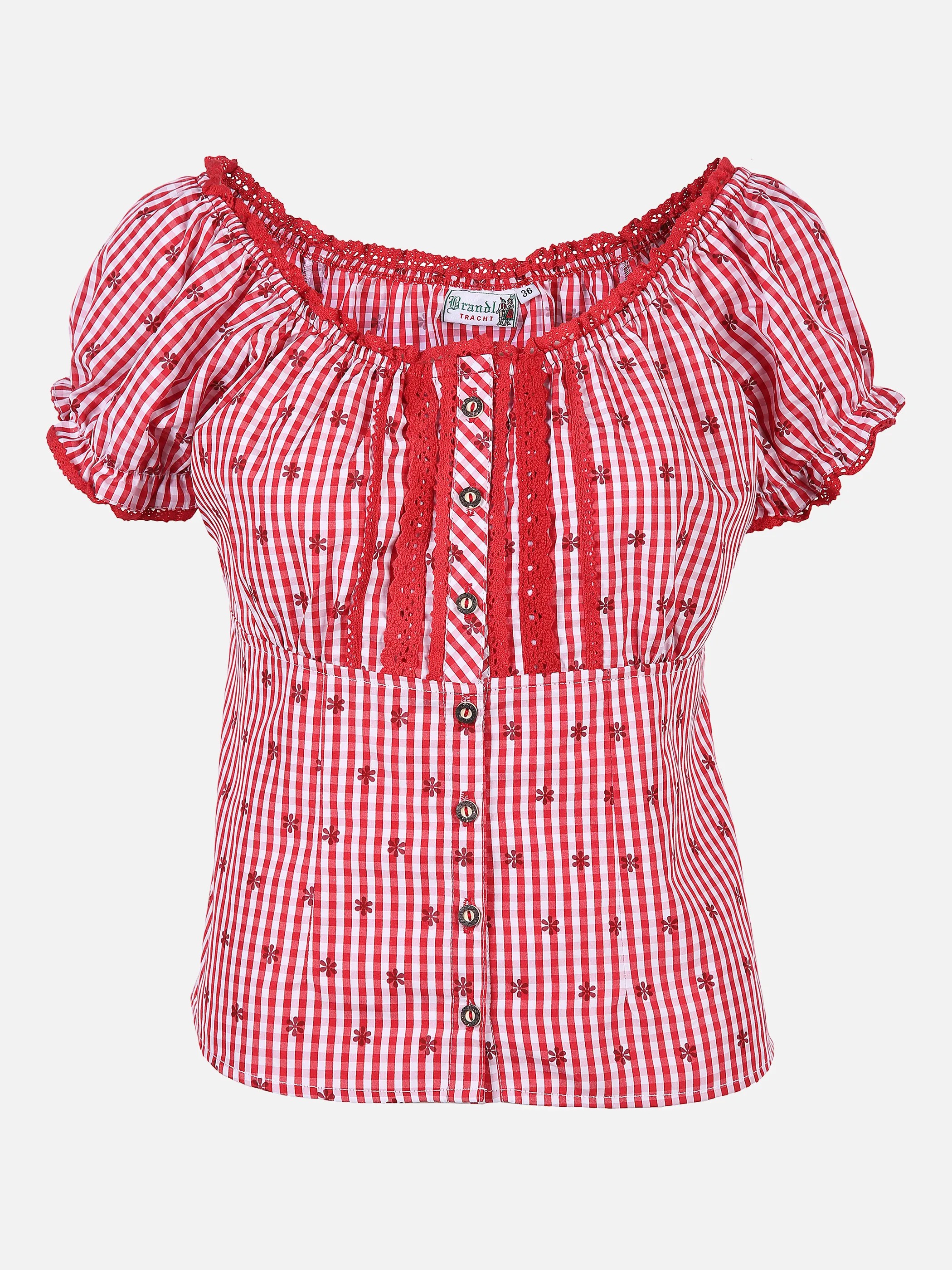 Brandl Tracht Da-Trachtenbluse Irmi Rot 822853 ROT/WEIß G 1