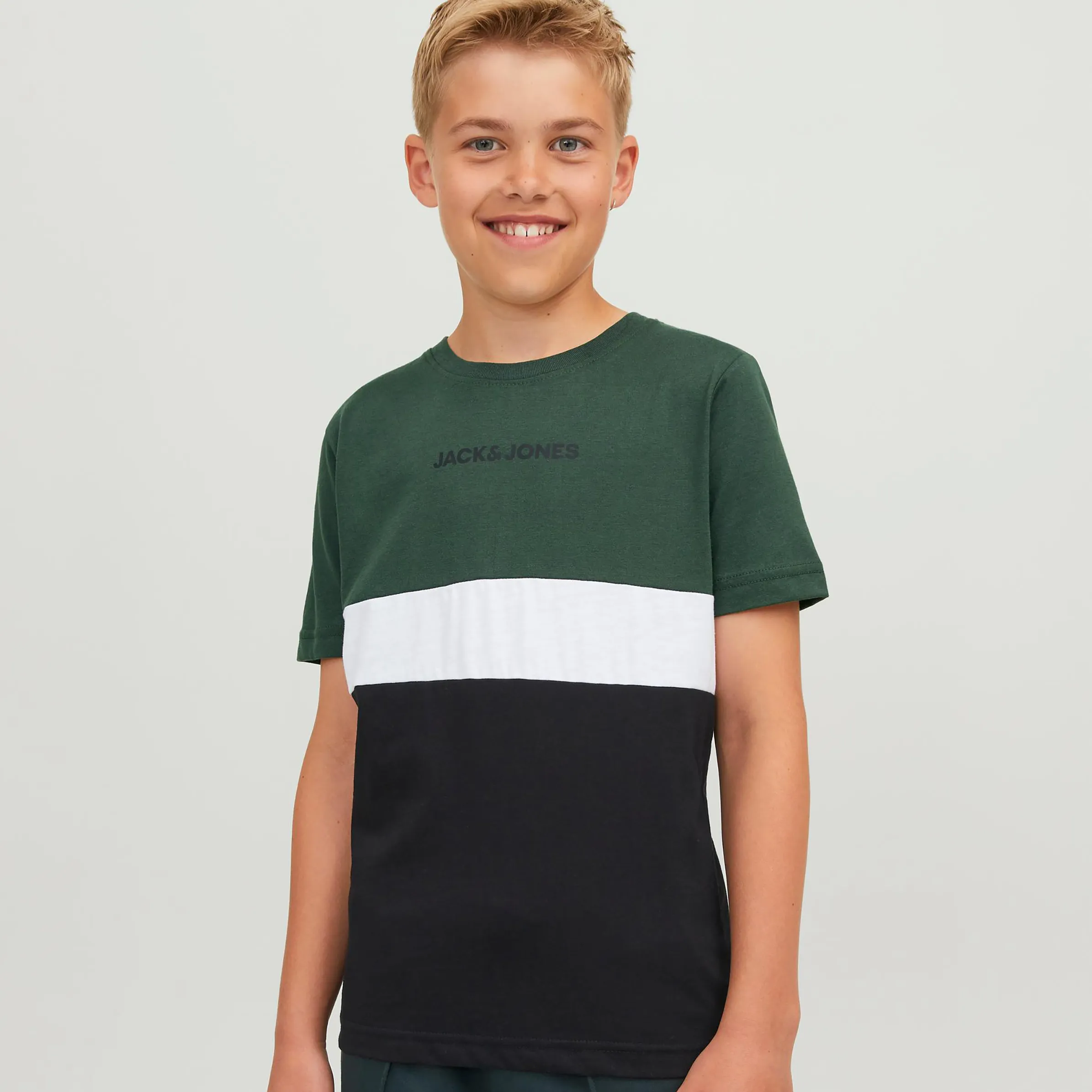 Jack&Jones Junior 12237430 JJEREID BLOCKING TEE Grün 879588 176243 1