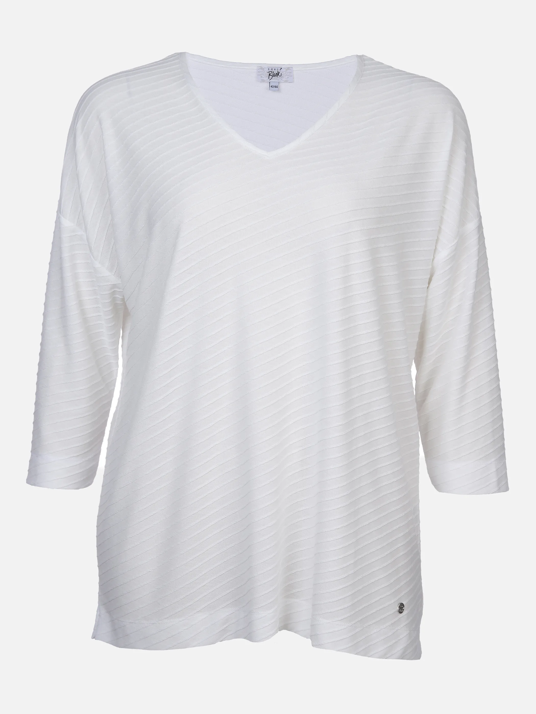 Sonja Blank Da.gr.Gr.Jacquard-Shirt m. 3/4 Weiß 865246 WEIß 1 Sonja Blank Da.gr.Gr.Jacquard-Shirt m. 3/4 Weiß 865246 WEIß 1