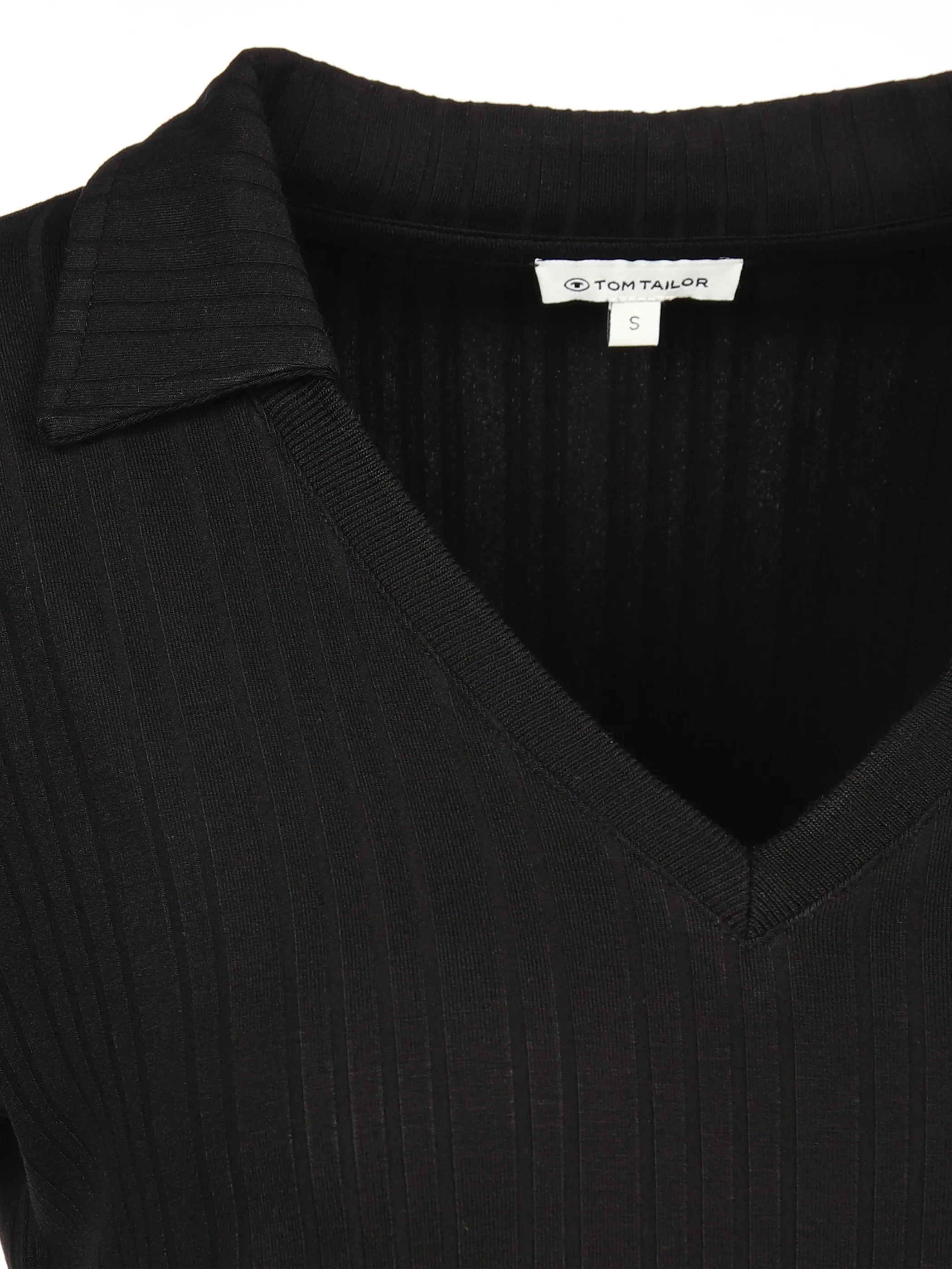 Tom Tailor 1036796 T-shirt rib polo collar Schwarz 880509 14482 3 Tom Tailor 1036796 T-shirt rib polo collar Schwarz 880509 14482 3
