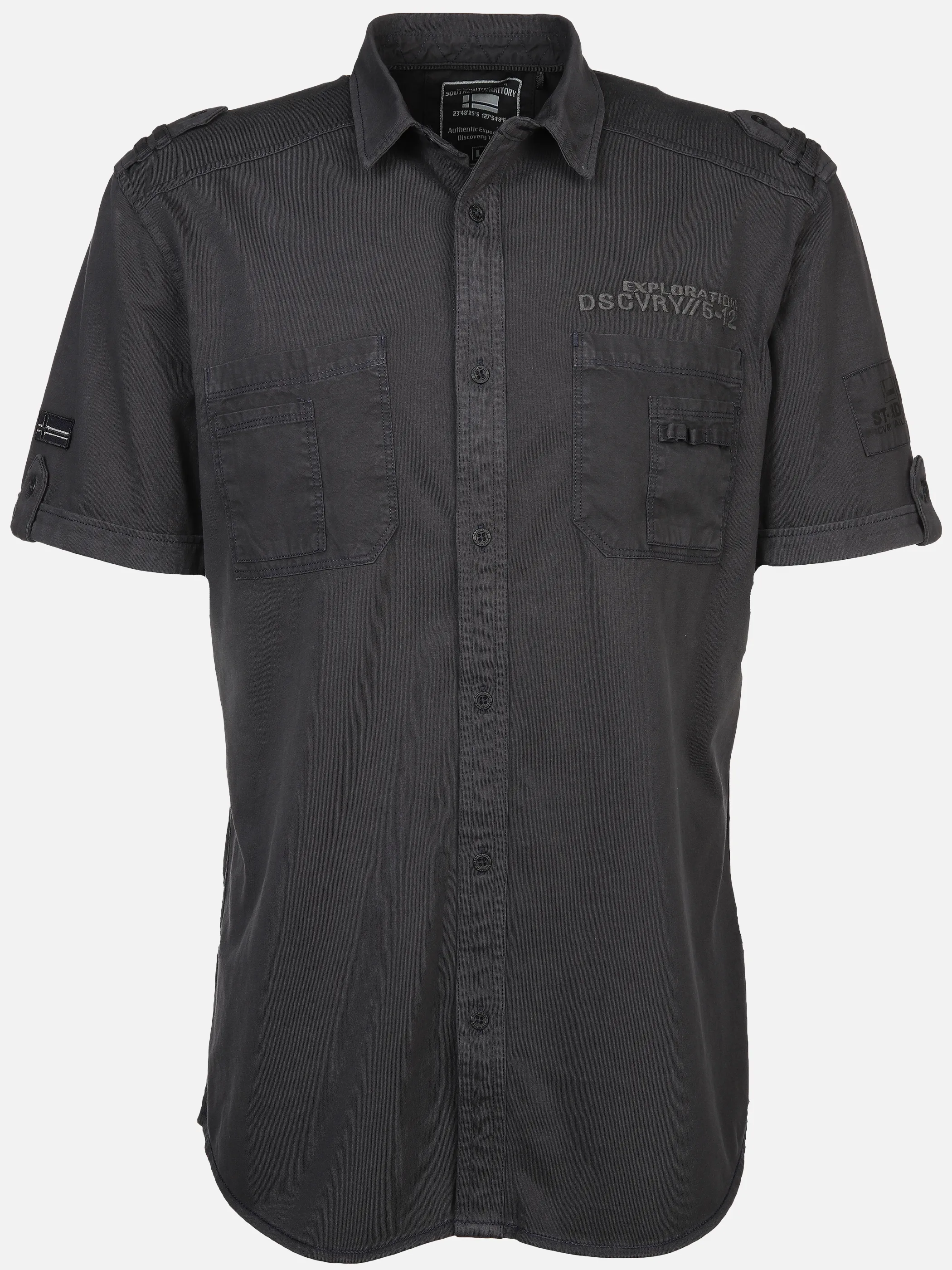 Southern Territory He. Jerseyhemd 1/2 Arm acidwash Grau 892282 GRAPHIT 1