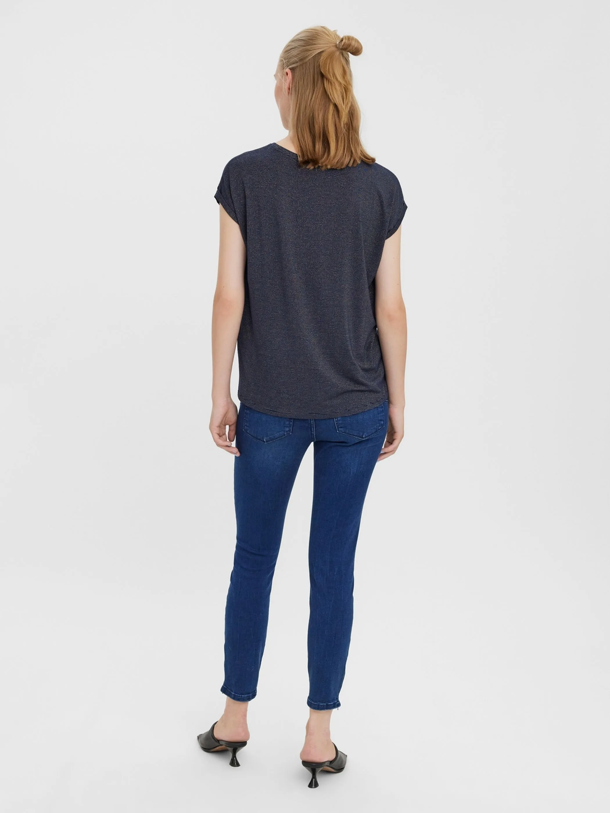 Vero Moda 10250488 VMLAVA PLAIN SS TOP L Blau 852566 188780003 2
