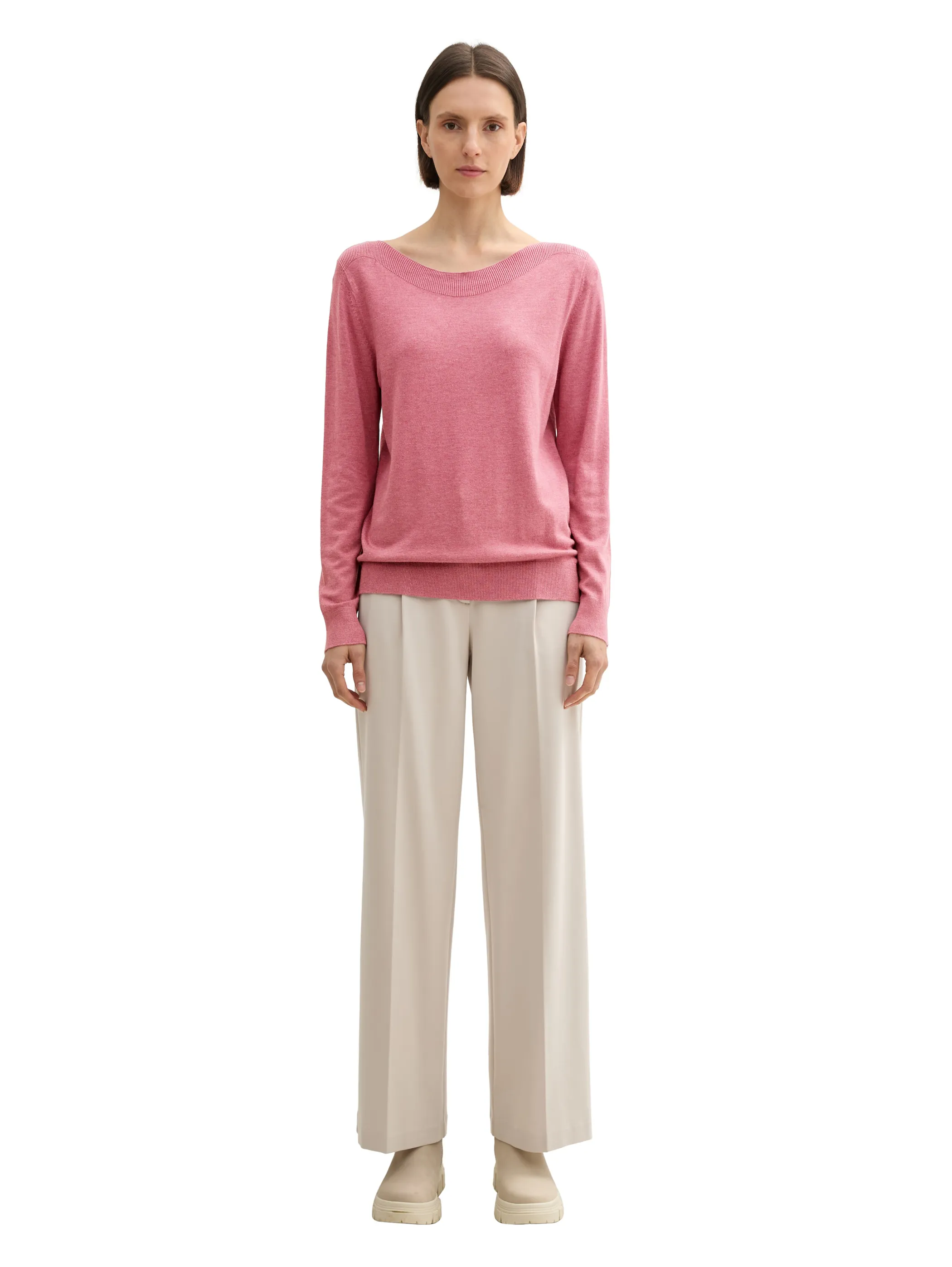 Tom Tailor 1044106 knit boatneck pullover Rosa 903042 22829 3