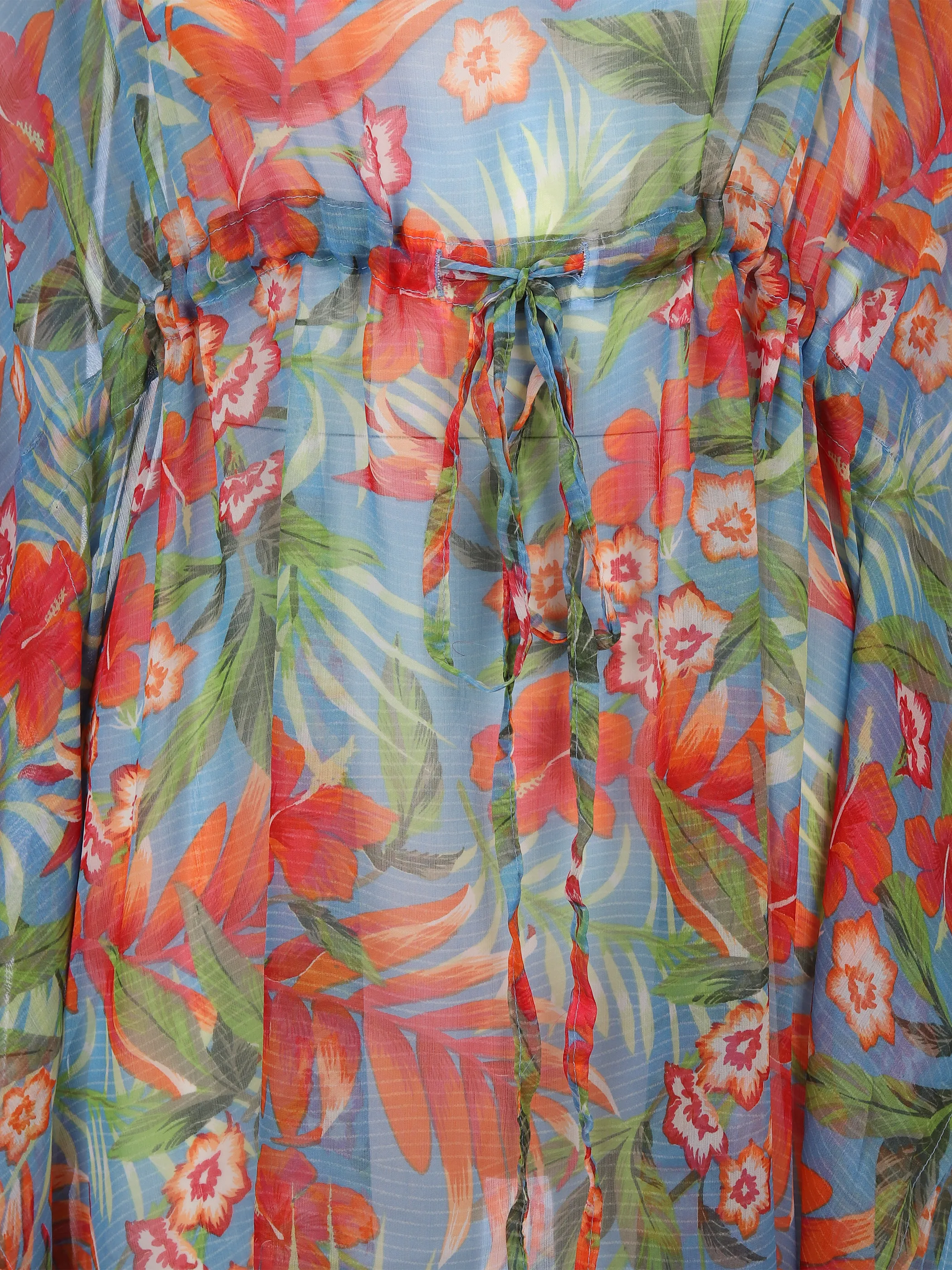 Grinario Sports Da-Strand-Tunika mit Druck Blau 890123 FLOWER 3 Grinario Sports Da-Strand-Tunika mit Druck Blau 890123 FLOWER 3