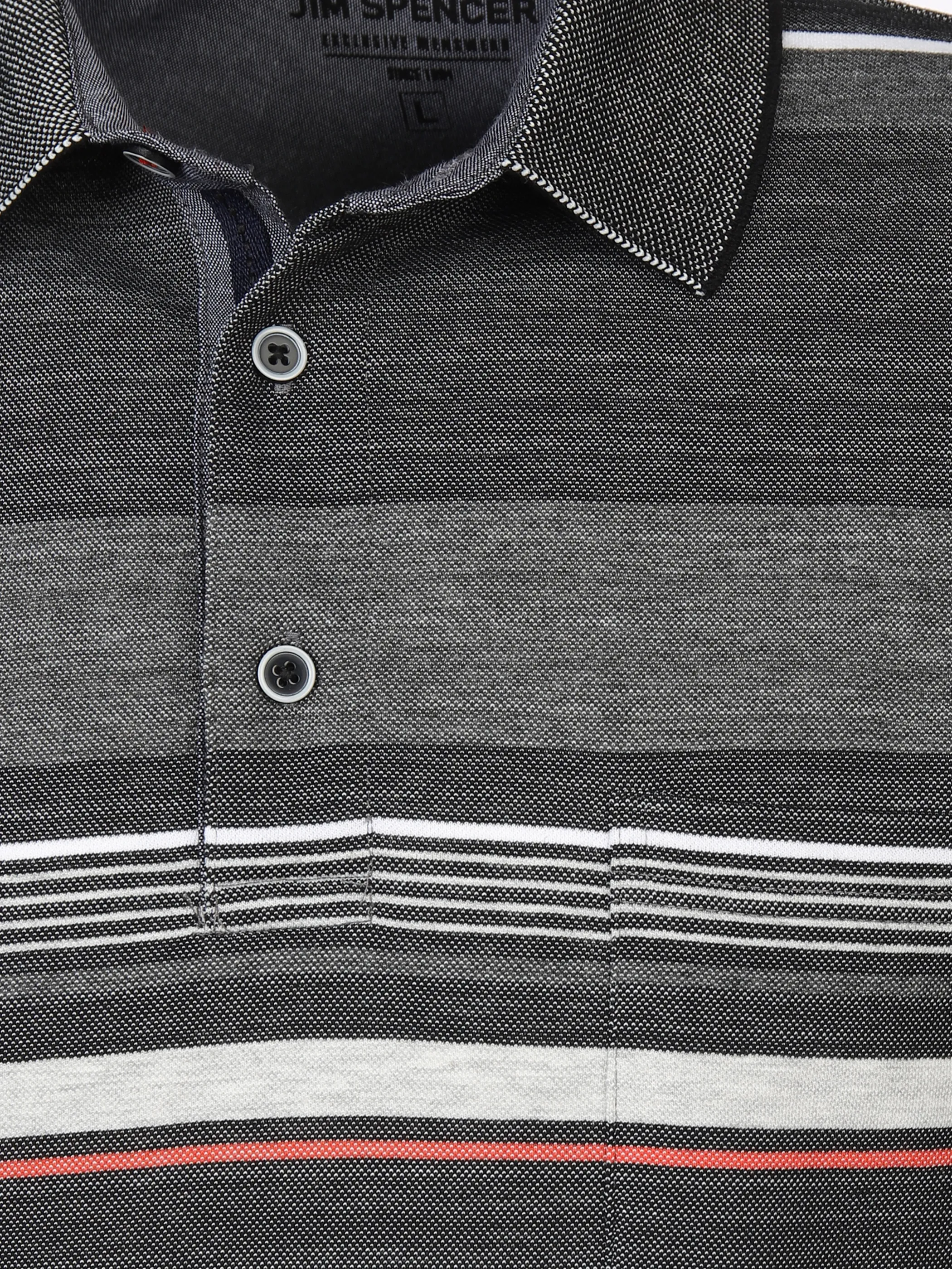 Jim Spencer He. Poloshirt 1/2 Arm Streifen melange Schwarz 881996 BLACK 3 Jim Spencer He. Poloshirt 1/2 Arm Streifen melange Schwarz 881996 BLACK 3
