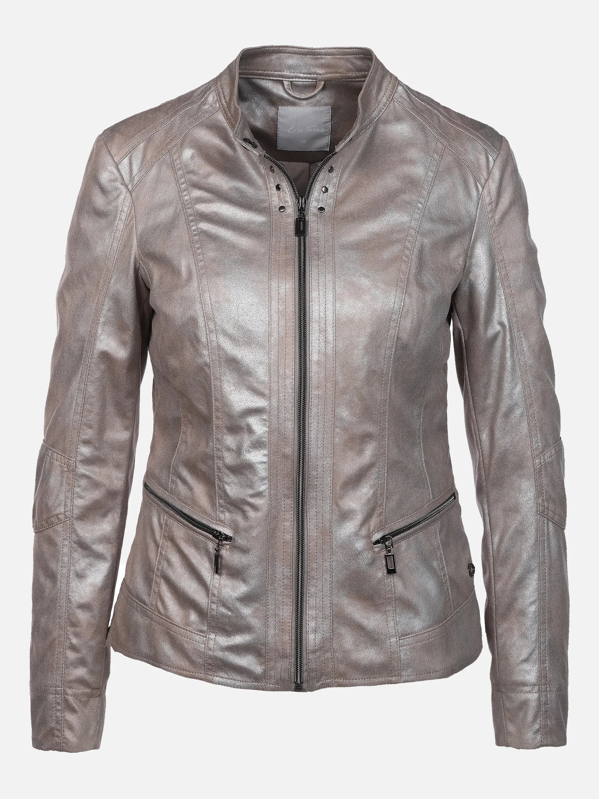 Lisa Tossa Da-Jacke in Lederoptik Braun 848466 BEIGE META 1 Lisa Tossa Da-Jacke in Lederoptik Braun 848466 BEIGE META 1