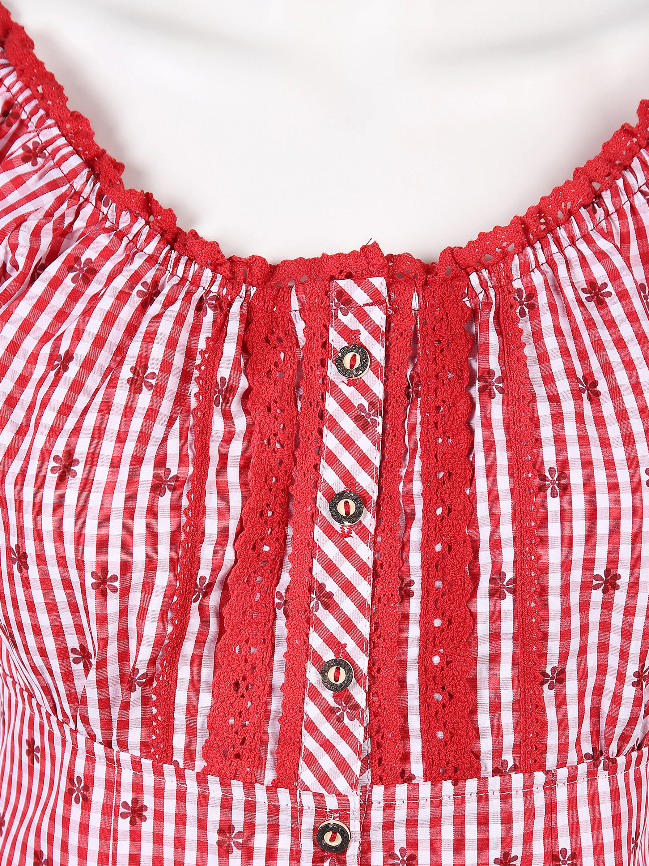 Brandl Tracht Da-Trachtenbluse Irmi Rot 822853 ROT/WEIß G 3