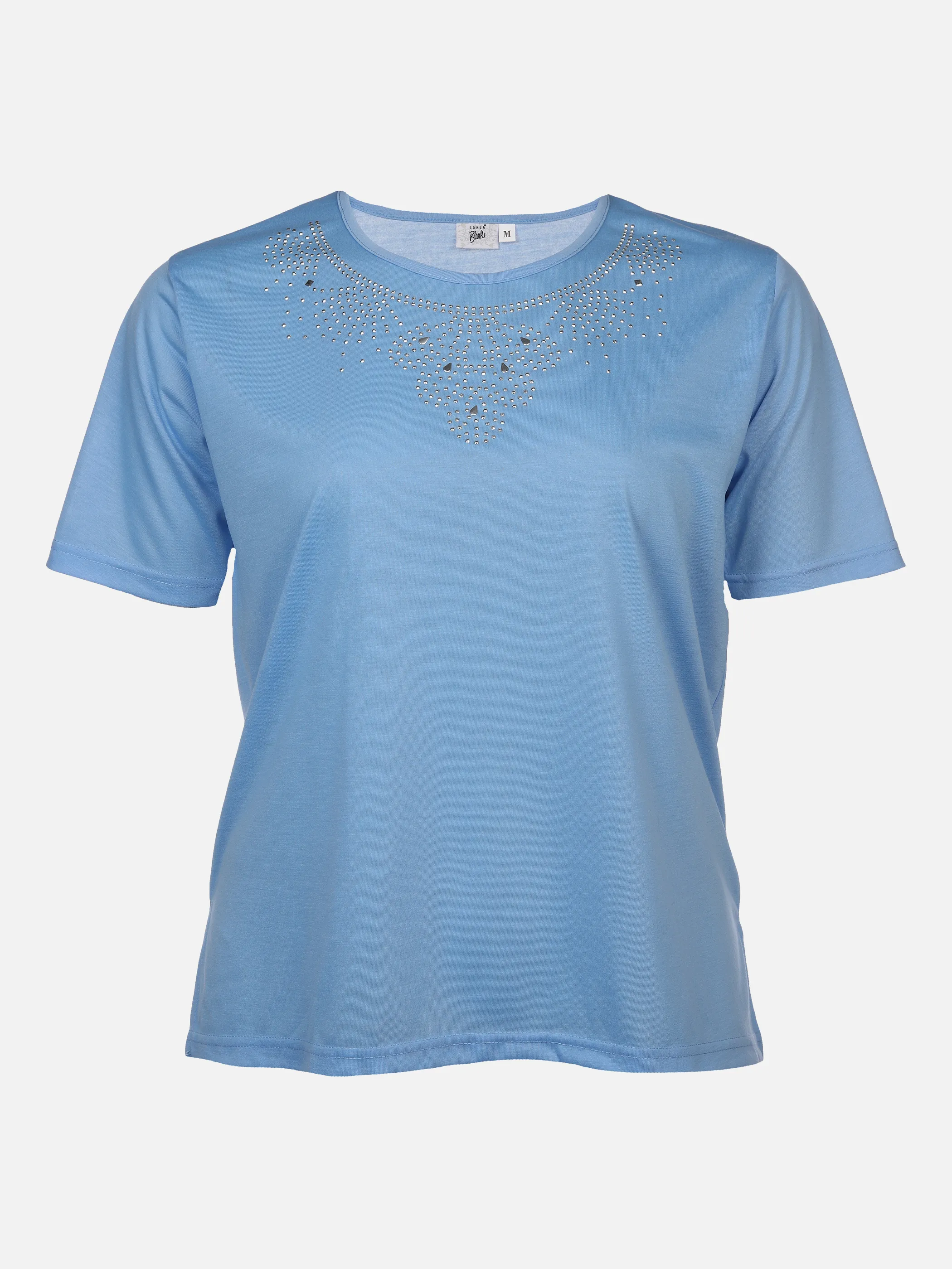 Sonja Blank Da-gr.Gr.T-Shirt m.Strassapplikation Blau 876189 MITTELBLAU 1