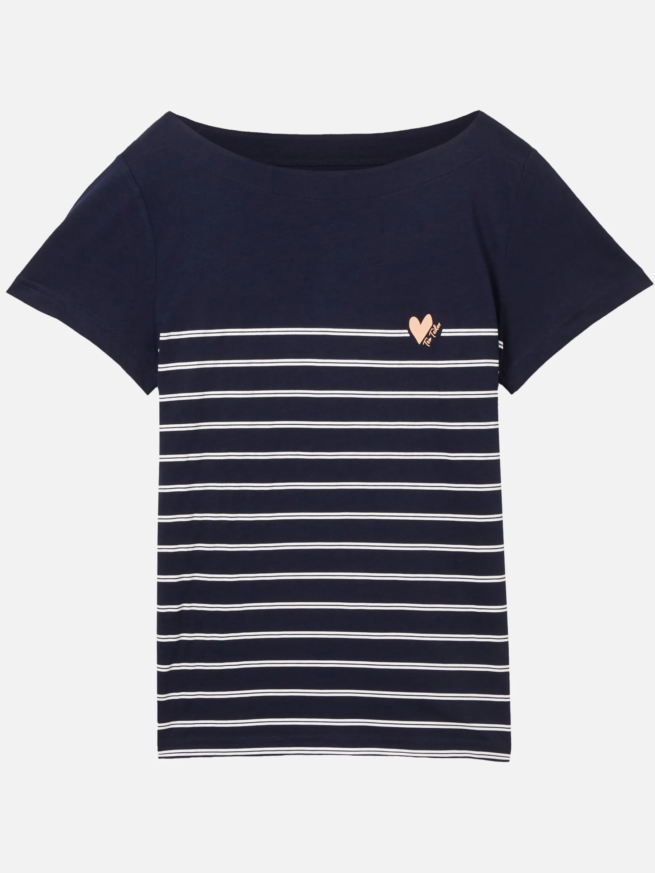 Tom Tailor 1041289 T-shirt boat neck stripe Blau 890606 10668 1 Tom Tailor 1041289 T-shirt boat neck stripe Blau 890606 10668 1