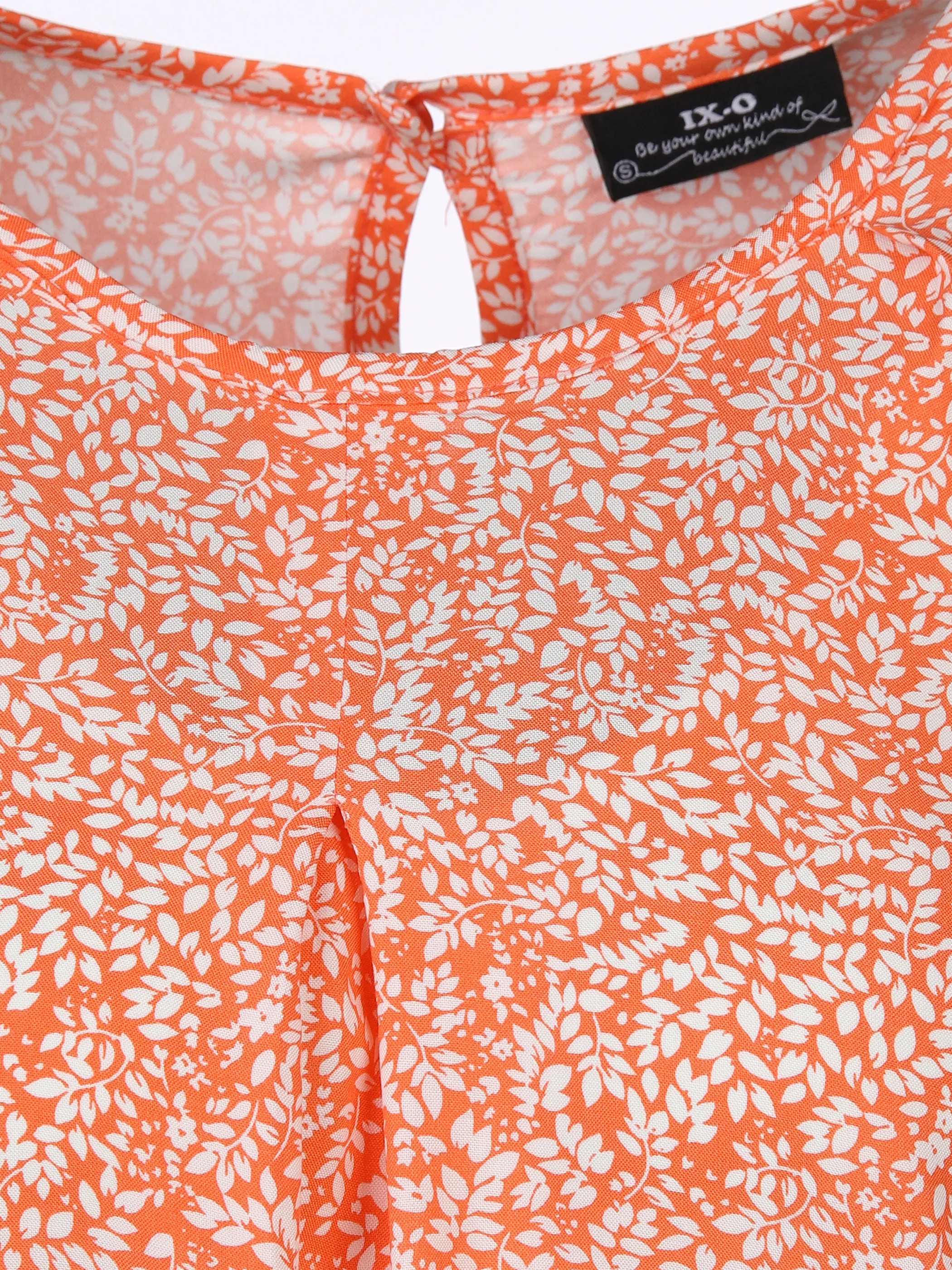 IX-O YF-Da-Bluse, Ärmellos Weiß 881473 AOP ORANGE 3